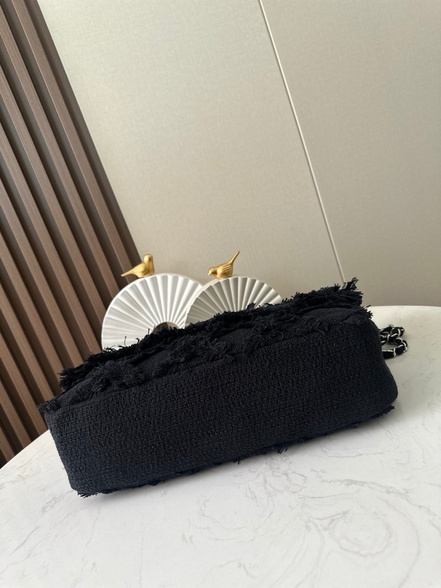 CC Nature Flap Bag 38cm Black Tweed 286334