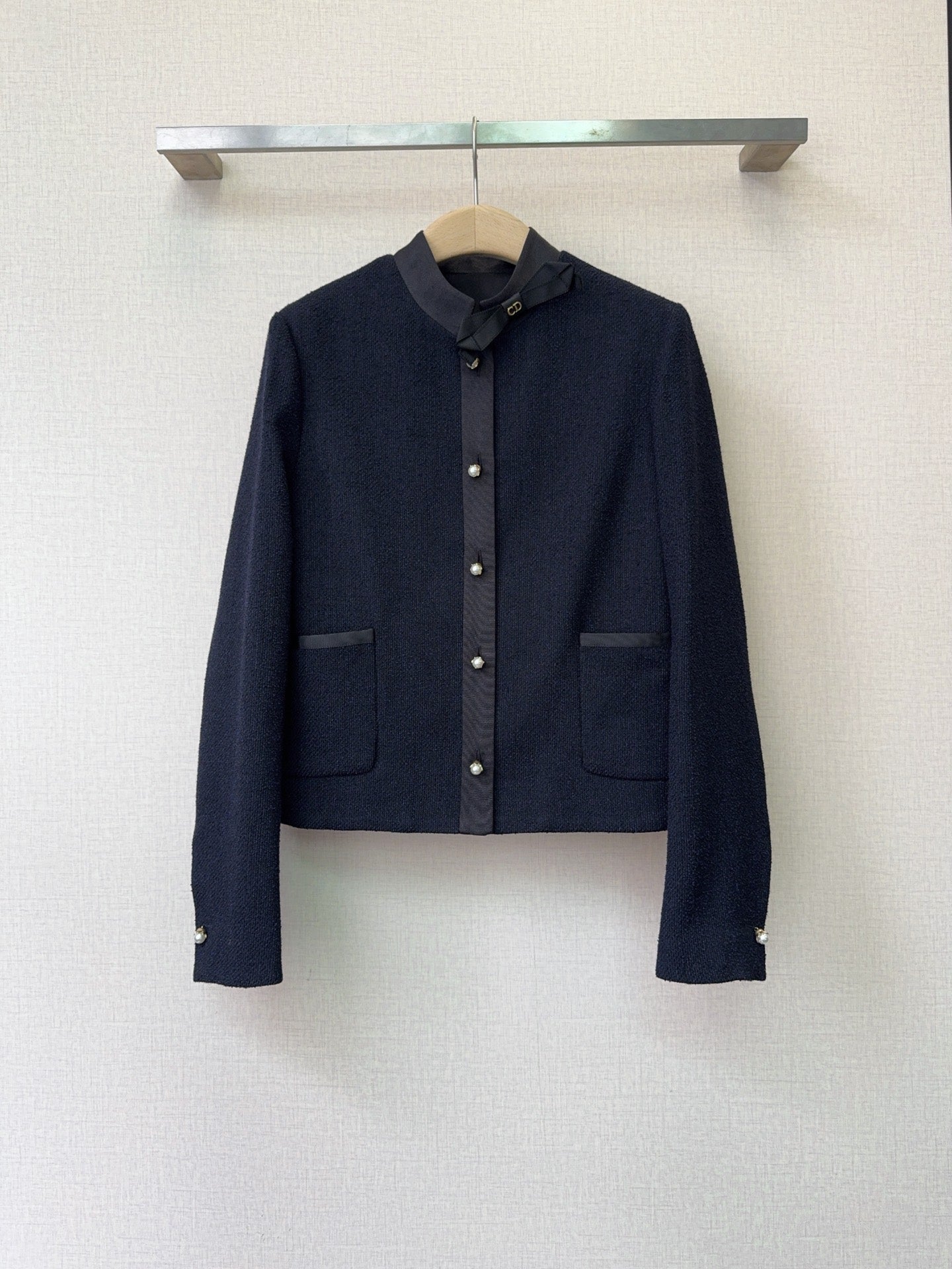 CD 26s Cropped Jacket Navy Blue Wool 413218