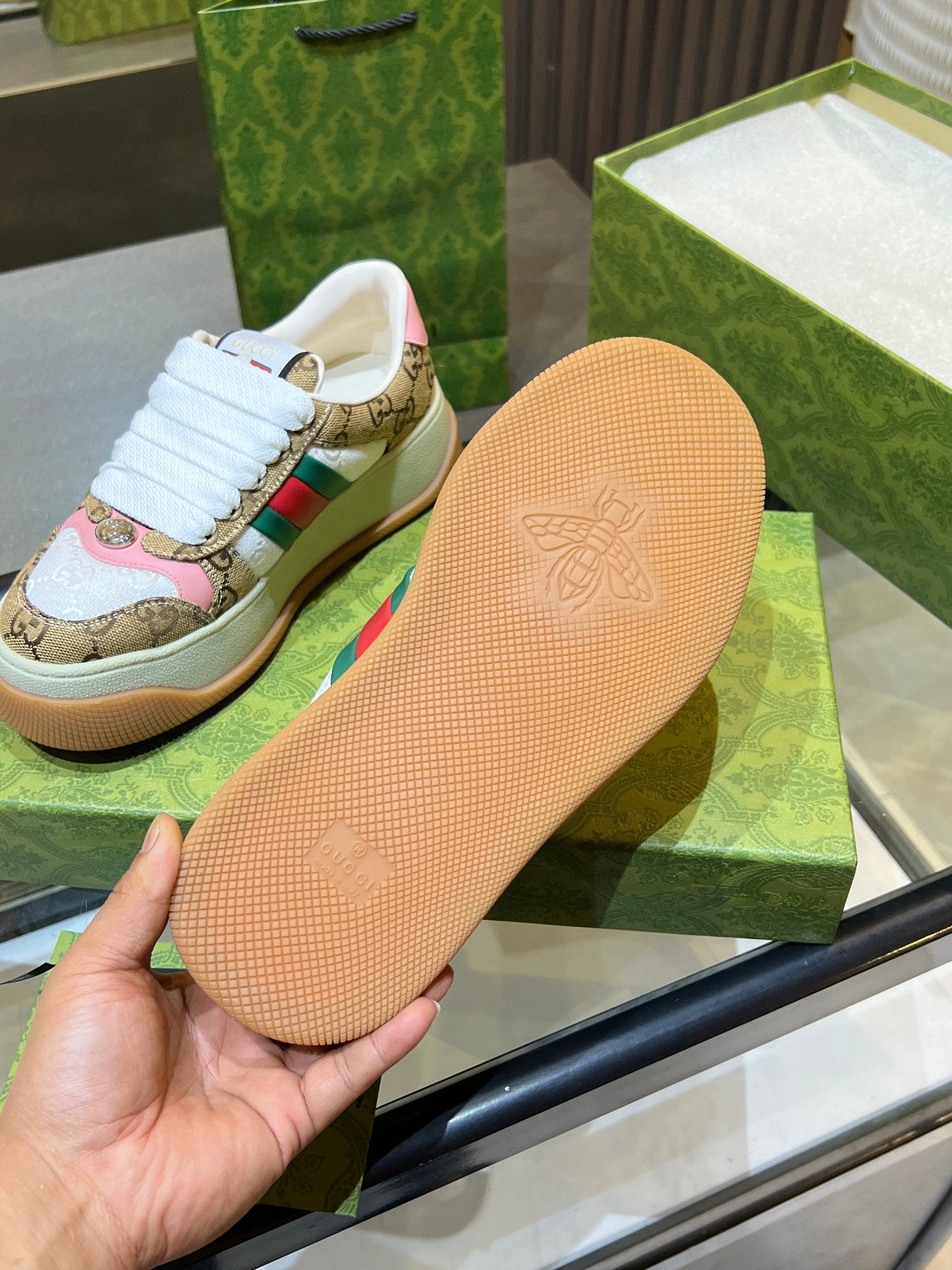 GG 26s Screener Monogram Platform Sneakers 6cm Leather TPU 996994