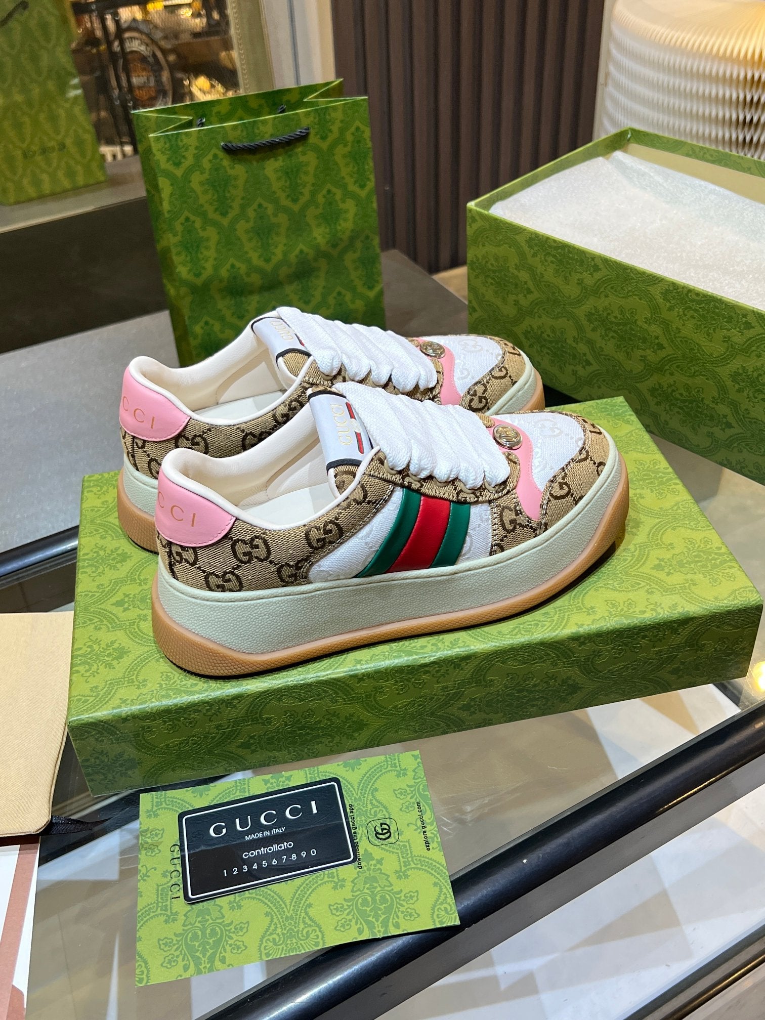 GG 26s Screener Monogram Platform Sneakers 6cm Leather TPU 996994