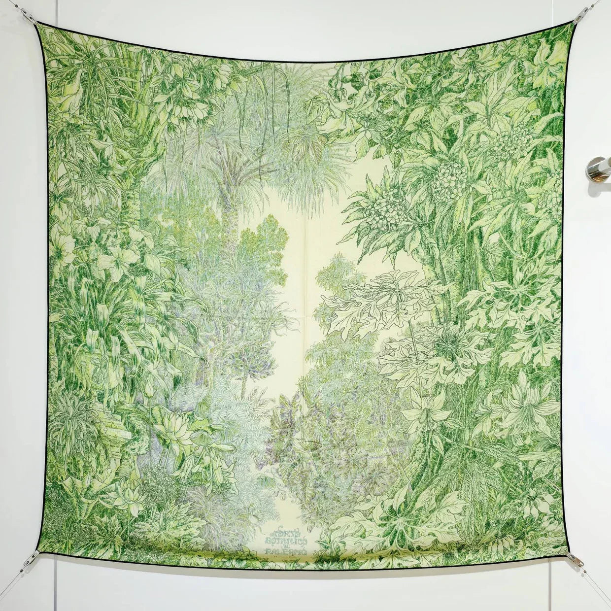 HM 26s 90 Double Sided Scarf Green Colorful Mulberry Silk 141471