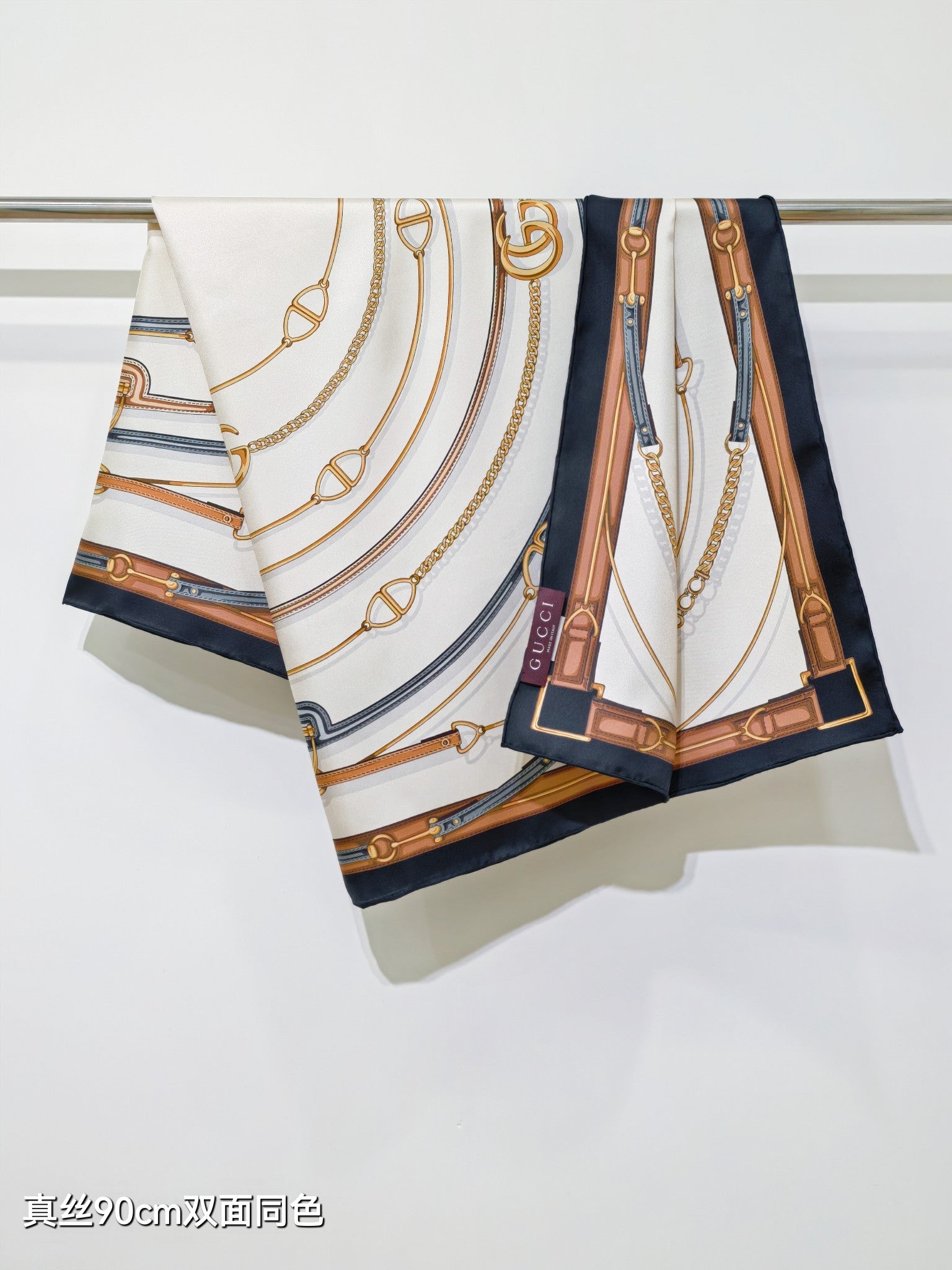 GG Belt Print Cashmere Ivory / Black Silk 145790
