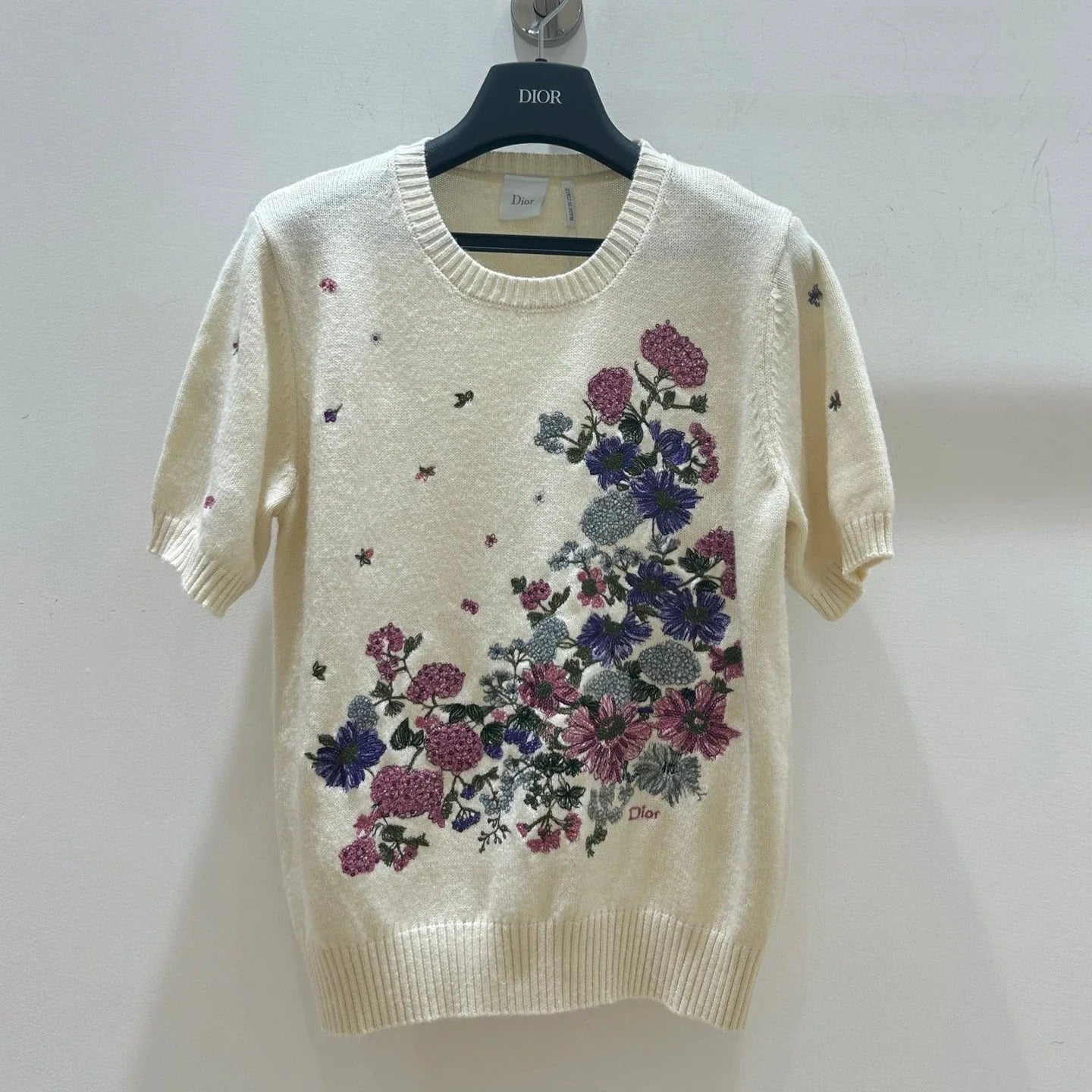 Dior 2026 Flower T-shirt Cream Wool 535388