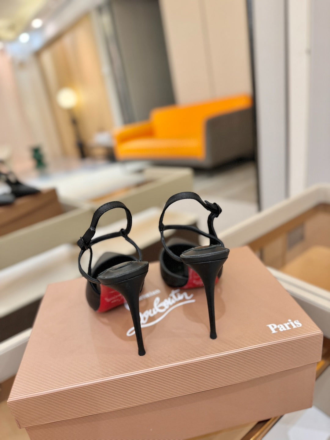 CL Jenlove Slingback 10.5cm Black Leather 635814