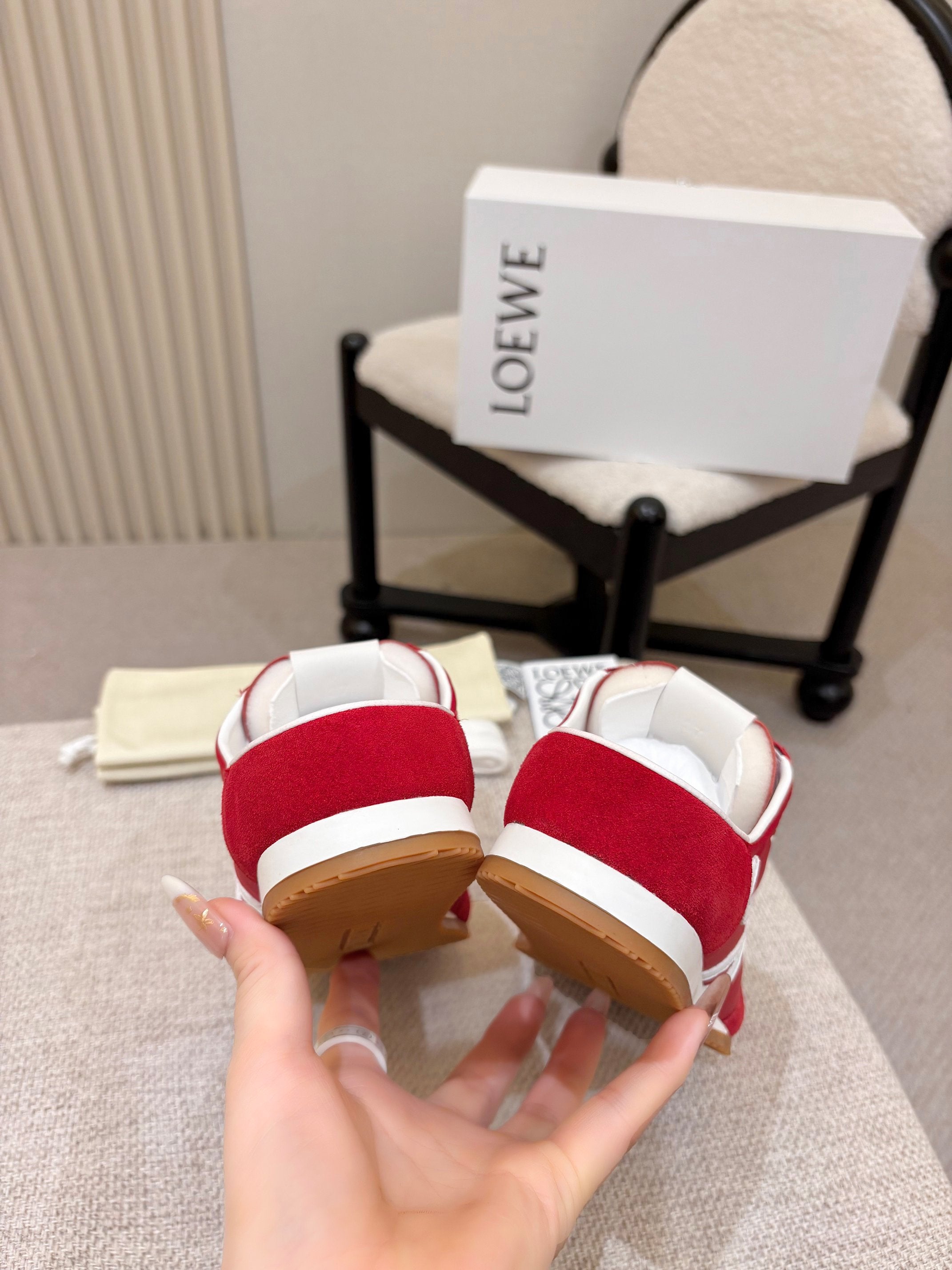 Loewe Ballet Runner Slip-On Red Suede Nylon 833799