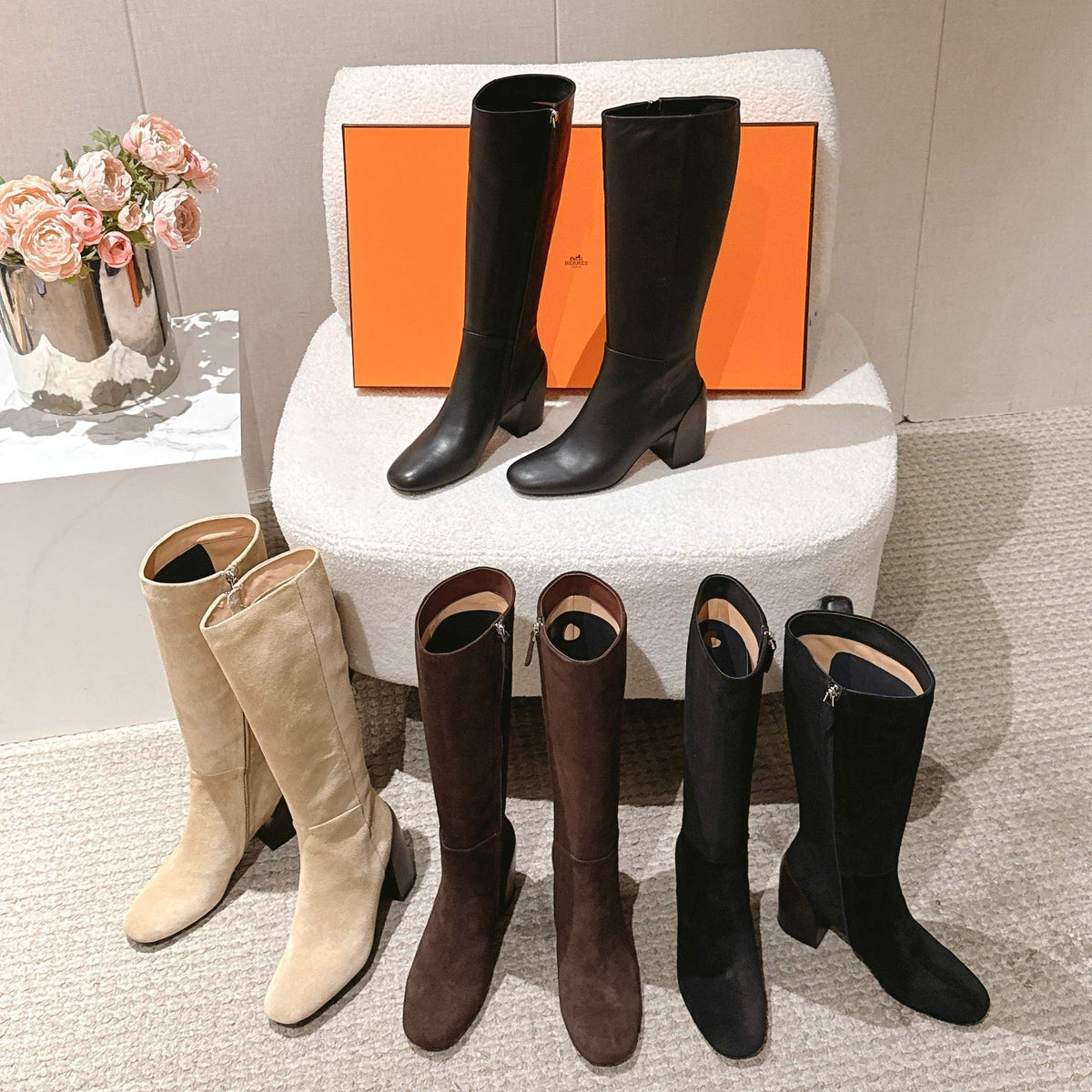 Hermes 26s Lisiere High Boots 6cm 168294