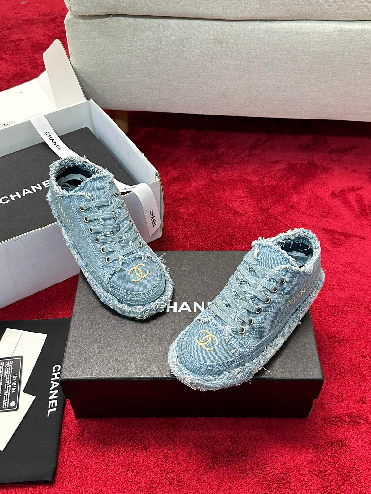 CC 26S Sneaker Flowing Embroidery Blue Denim Canvas 147790
