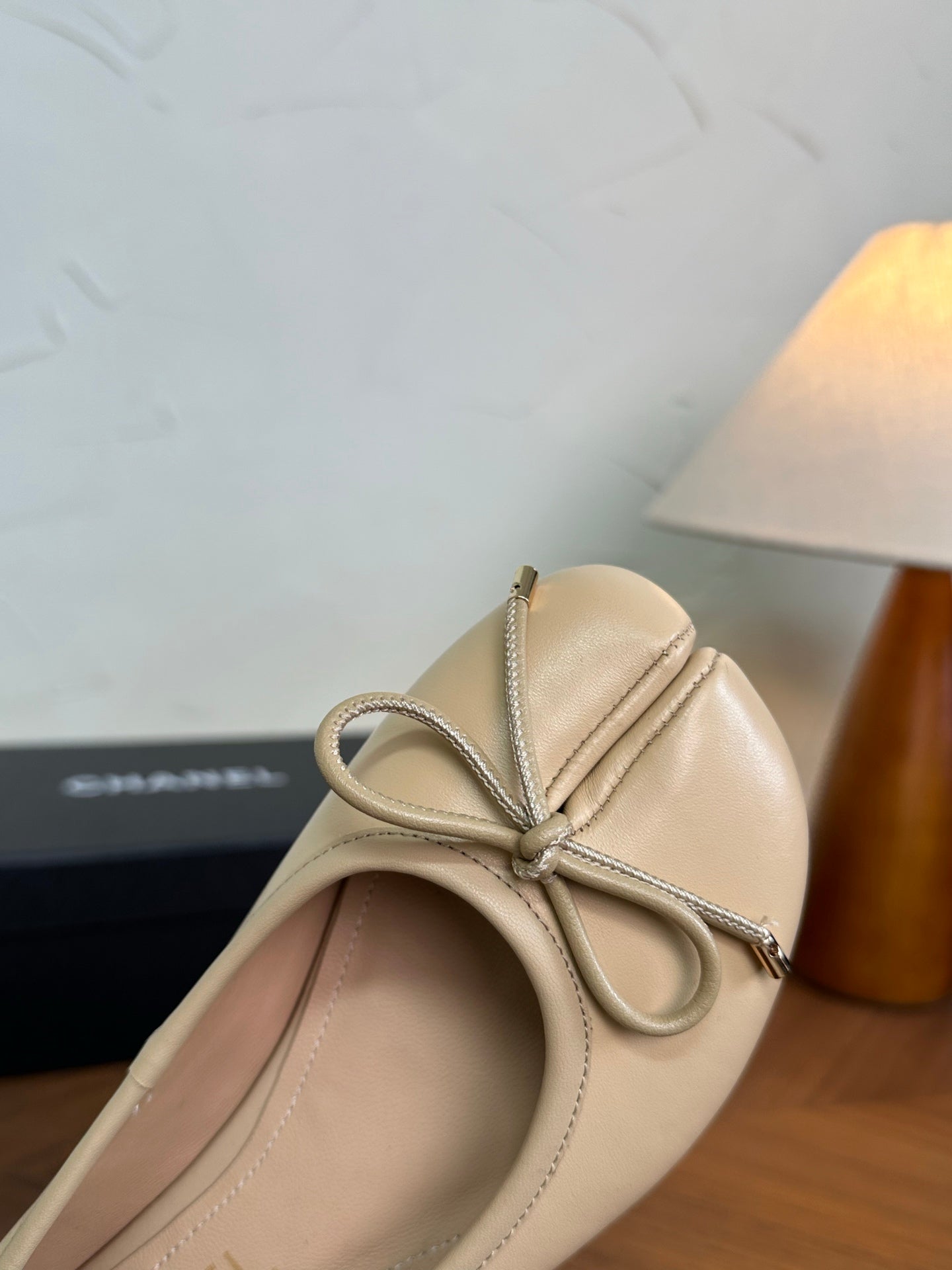 CC 26s Split-Toe Ballet Flat Beige Lambskin 938193