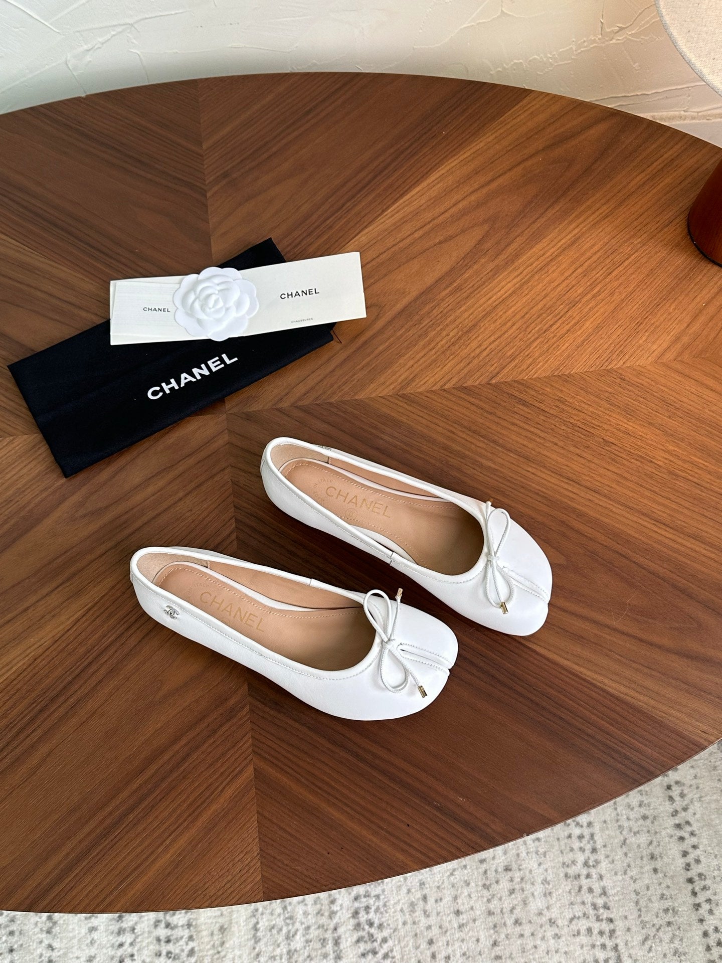 CC 26s Split-Toe Ballet Flat White Lambskin 938194