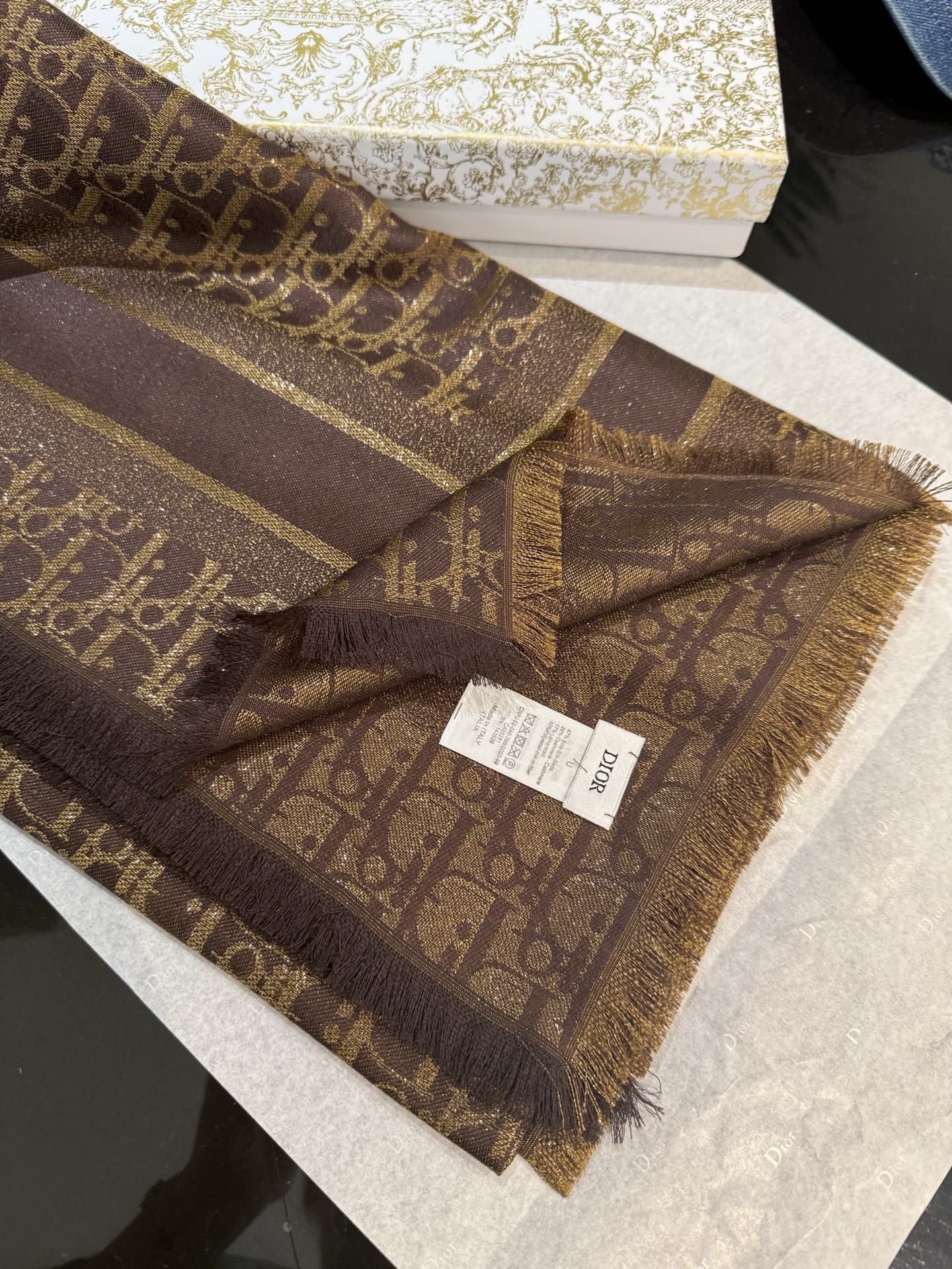 Dior 26s Scarf 140cm In Cashmere Silk 262320