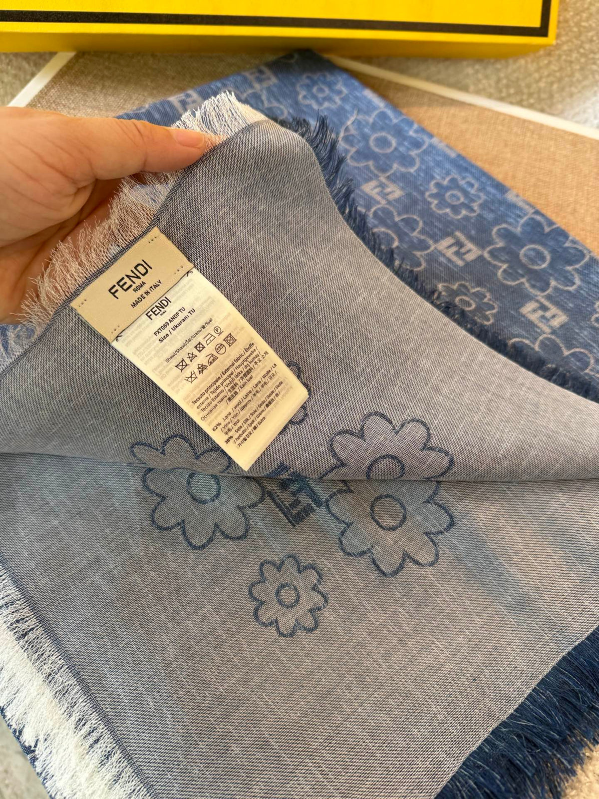 Fendi 26s Scarf 140 In Cashmere And Silk 522025