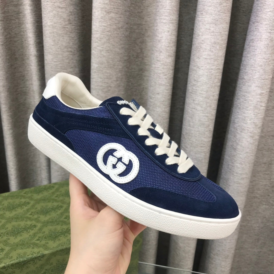 Gucci 26s Interlocking G Sneaker Denim Blue Suede