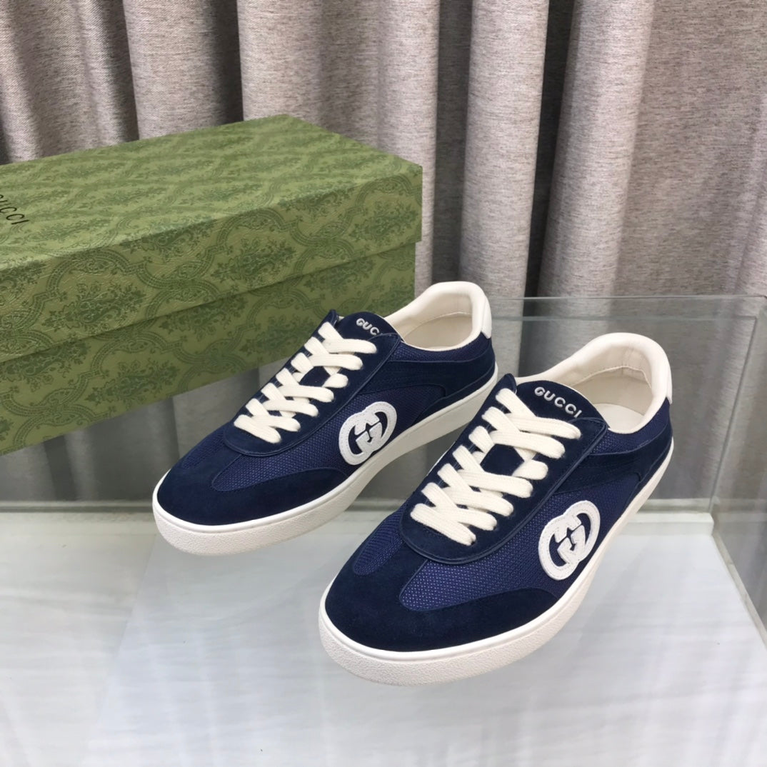 Gucci 26s Interlocking G Sneaker Denim Blue Suede