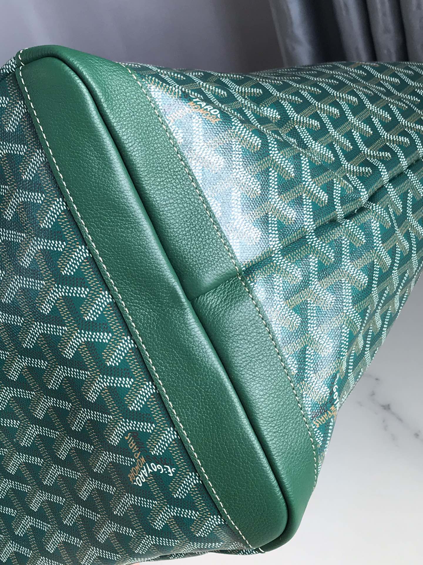 Goyard Artois GM Bag 37cm Green Canvas & Calfskin