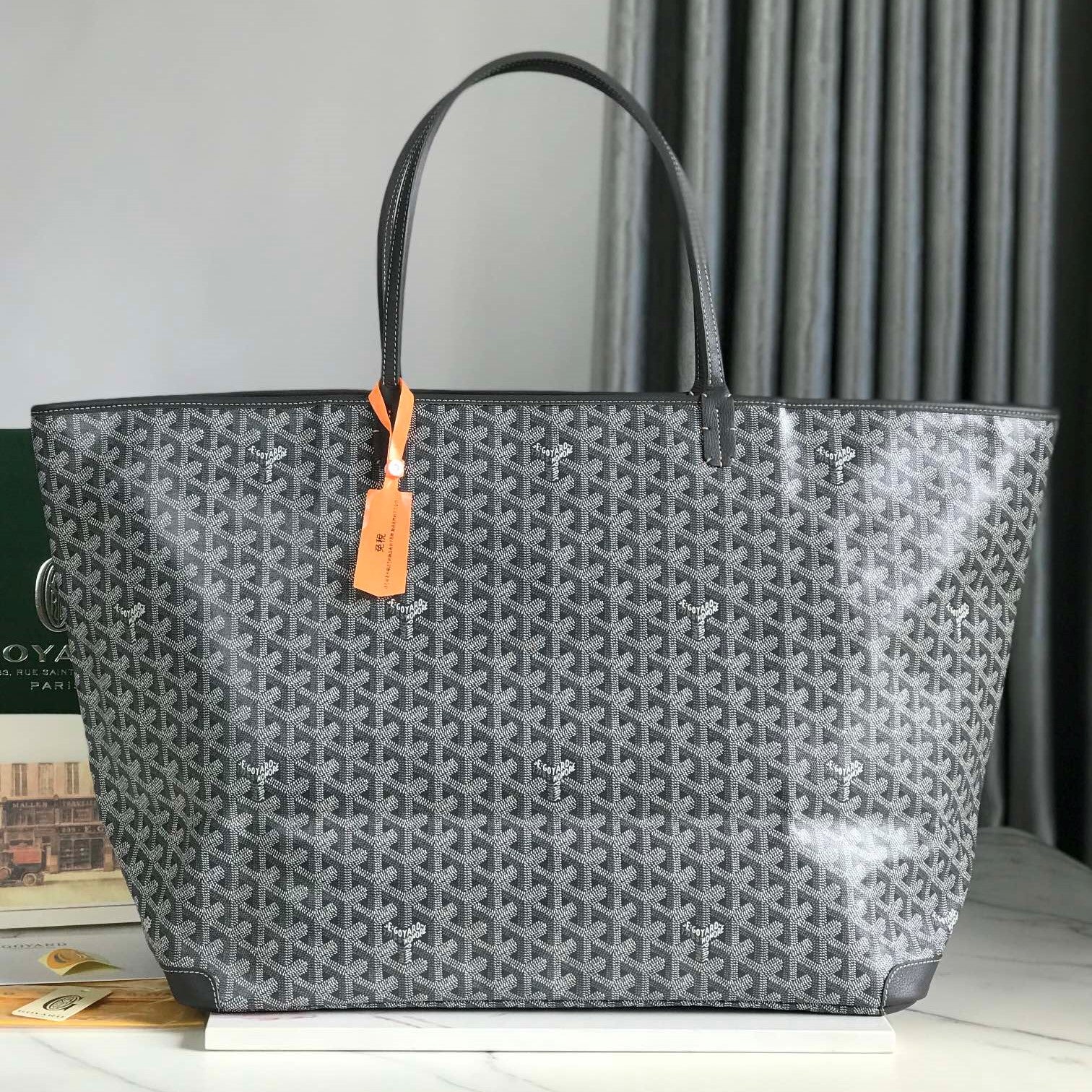 Goyard Artois GM Bag 37cm Grey Canvas & Calfskin