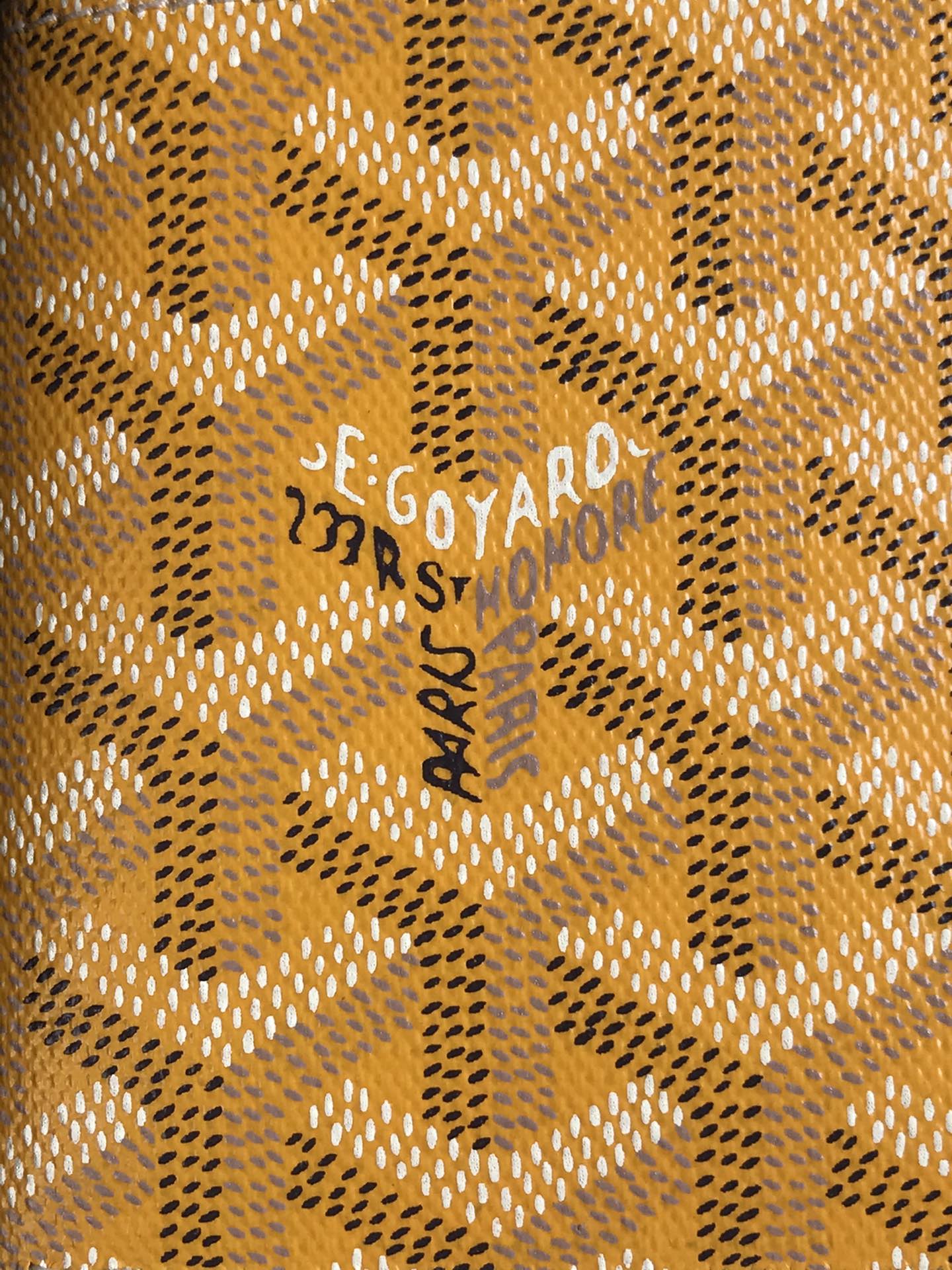 Goyard Victoire Wallet 11cm Yellow Canvas & Cafskin