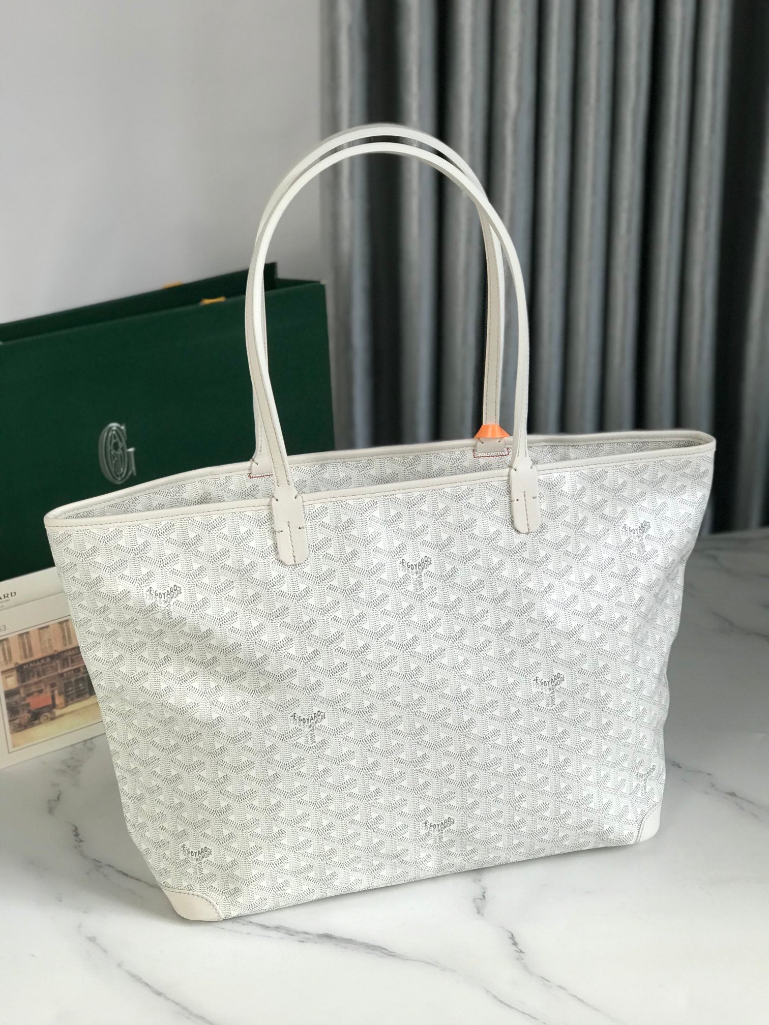 Goyard Artois PM Bag 35cm White Canvas & Calfskin