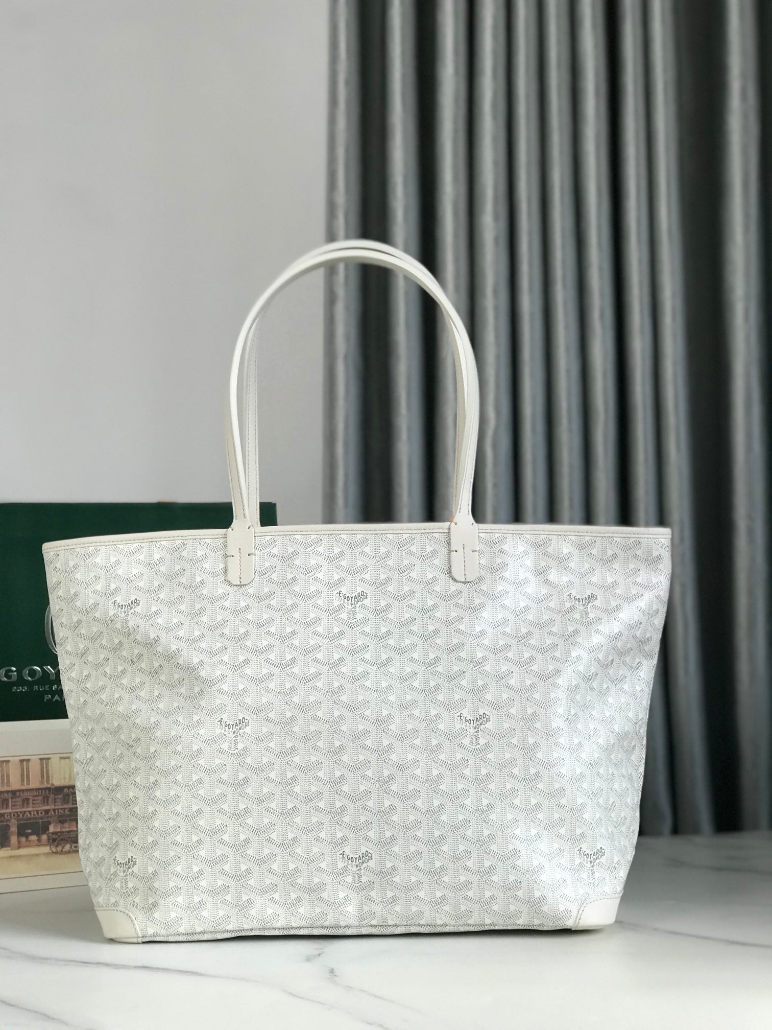 Goyard Artois PM Bag 35cm White Canvas & Calfskin