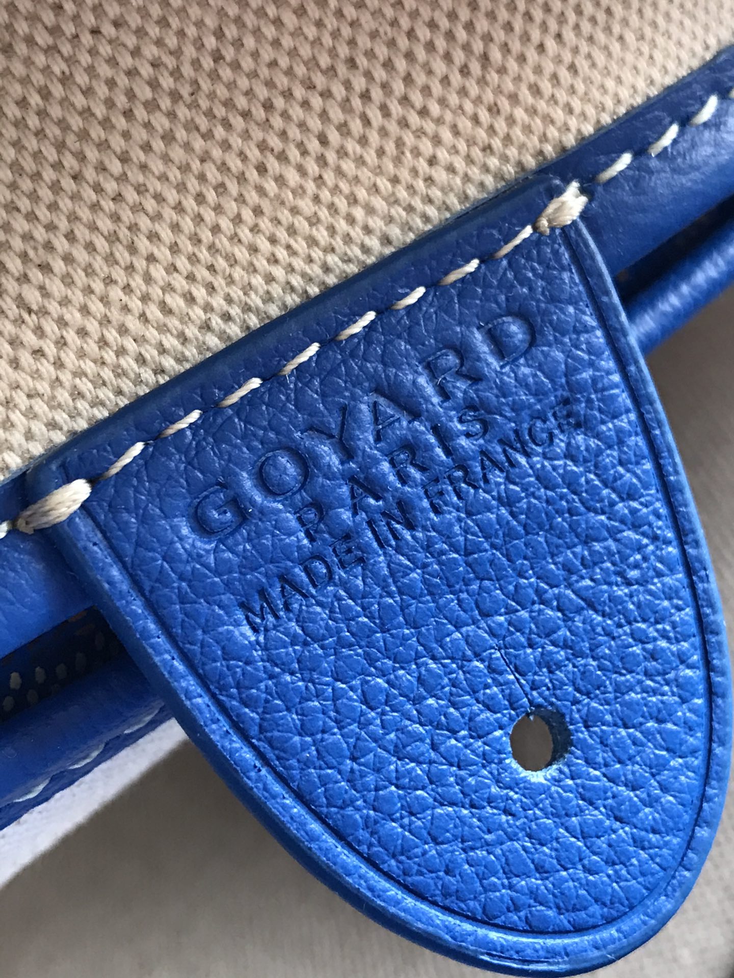 Goyard Artois Bag 30cm Blue Canvas & Calfskin