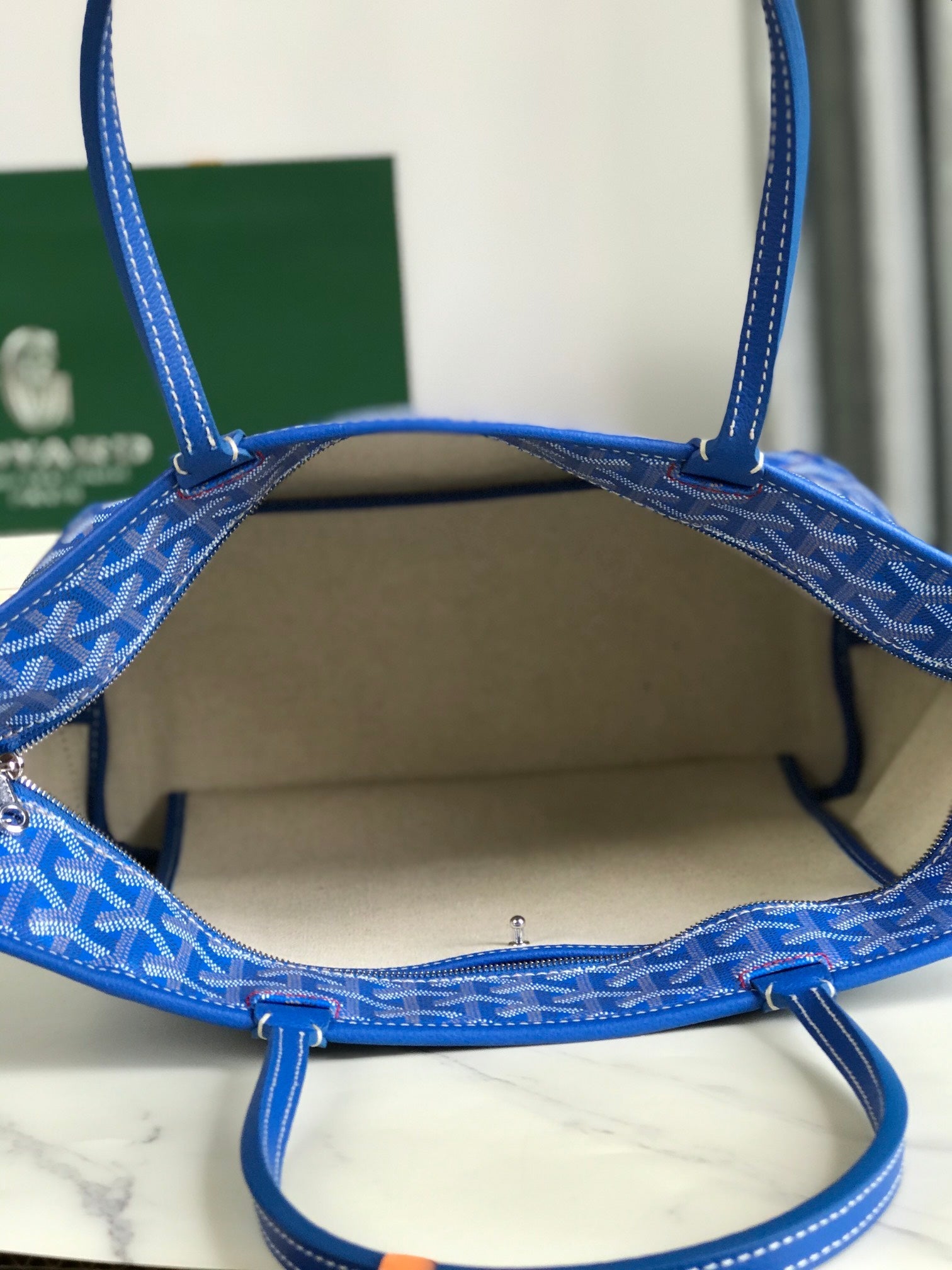 Goyard Artois Bag 30cm Blue Canvas & Calfskin
