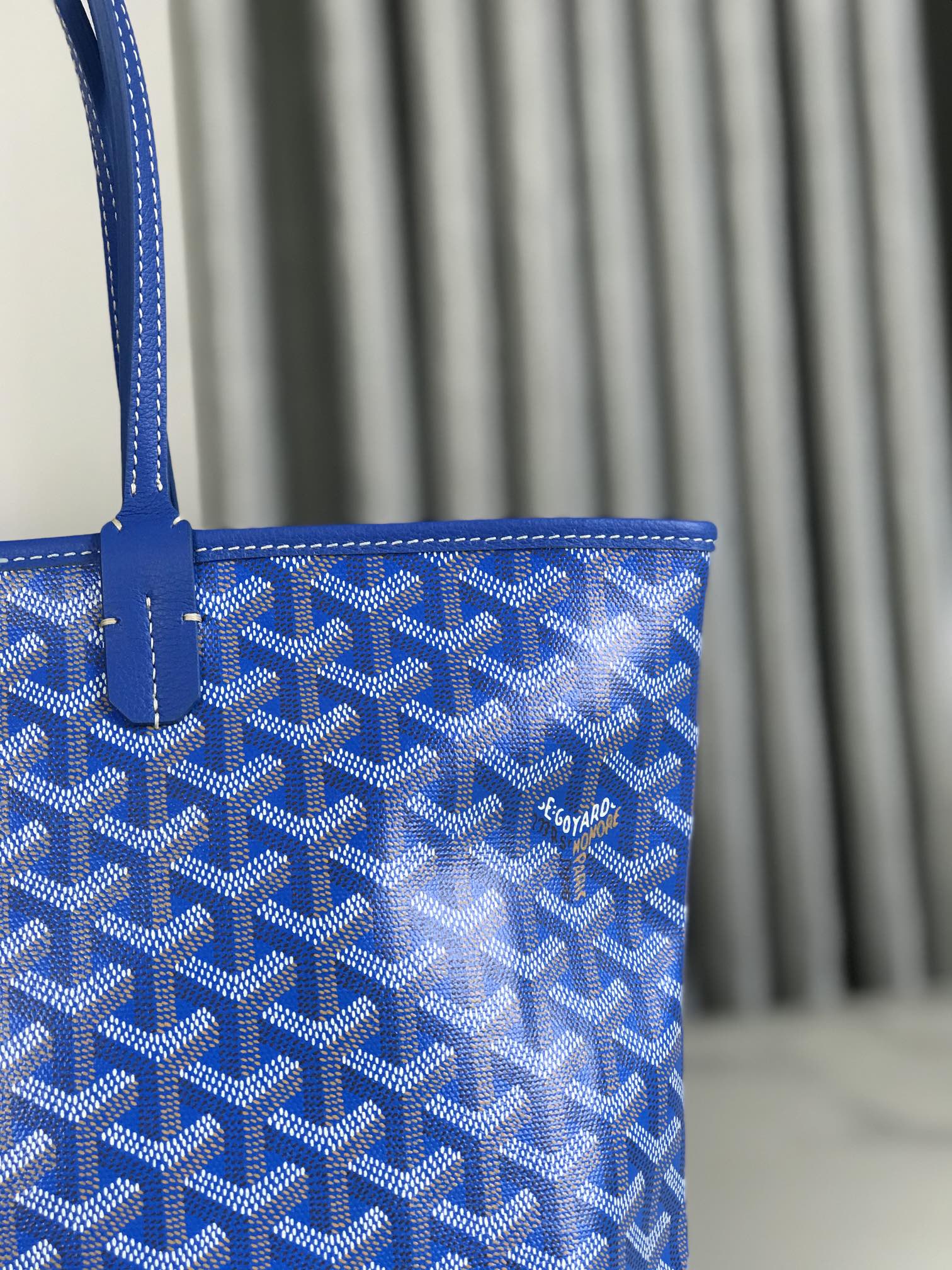 Goyard Artois Bag 30cm Blue Canvas & Calfskin