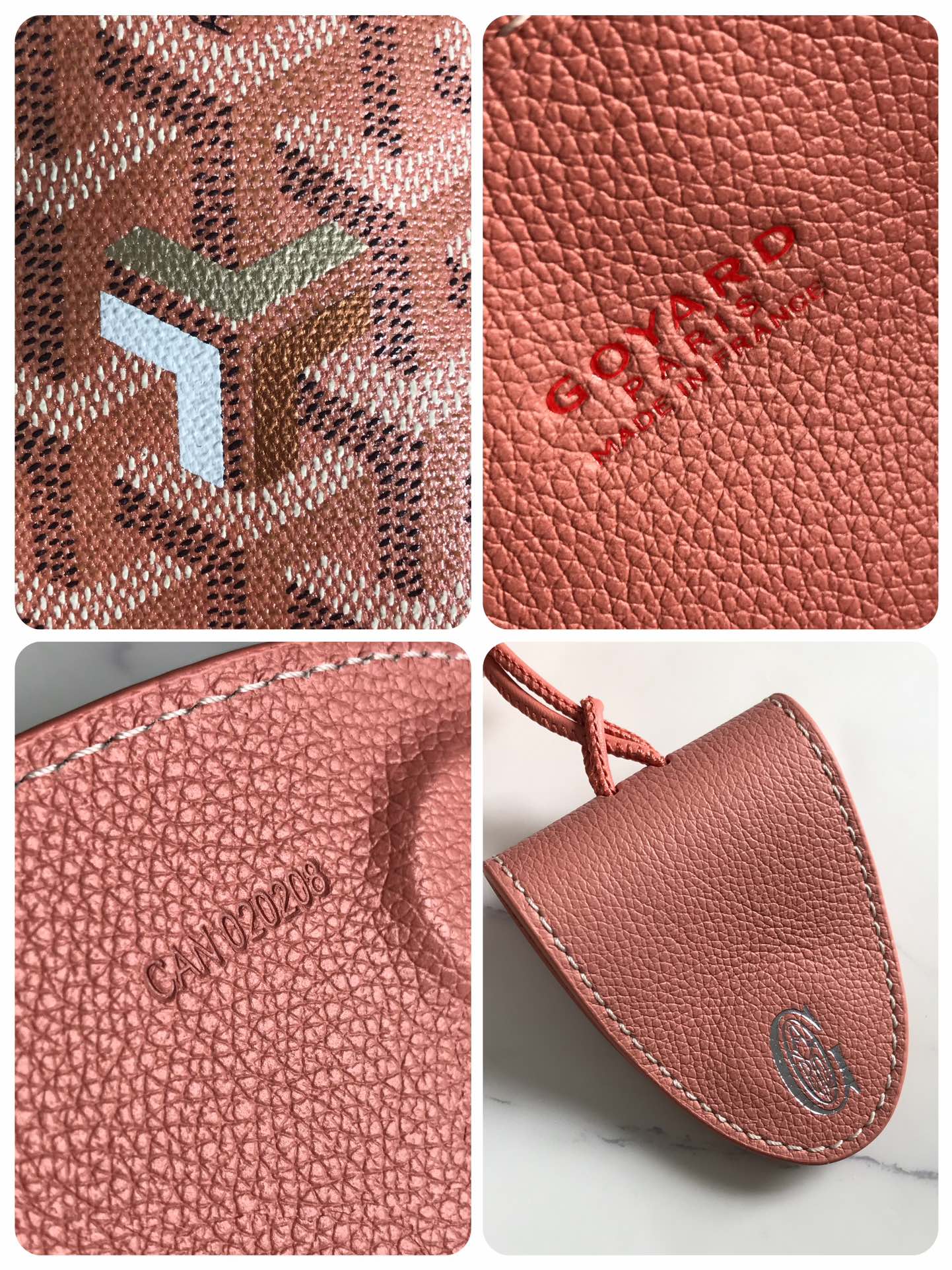 ANJOU MINI BAG 20 IN MANHATTAN PINK CALFSKIN AND GOYARDINE CANVAS