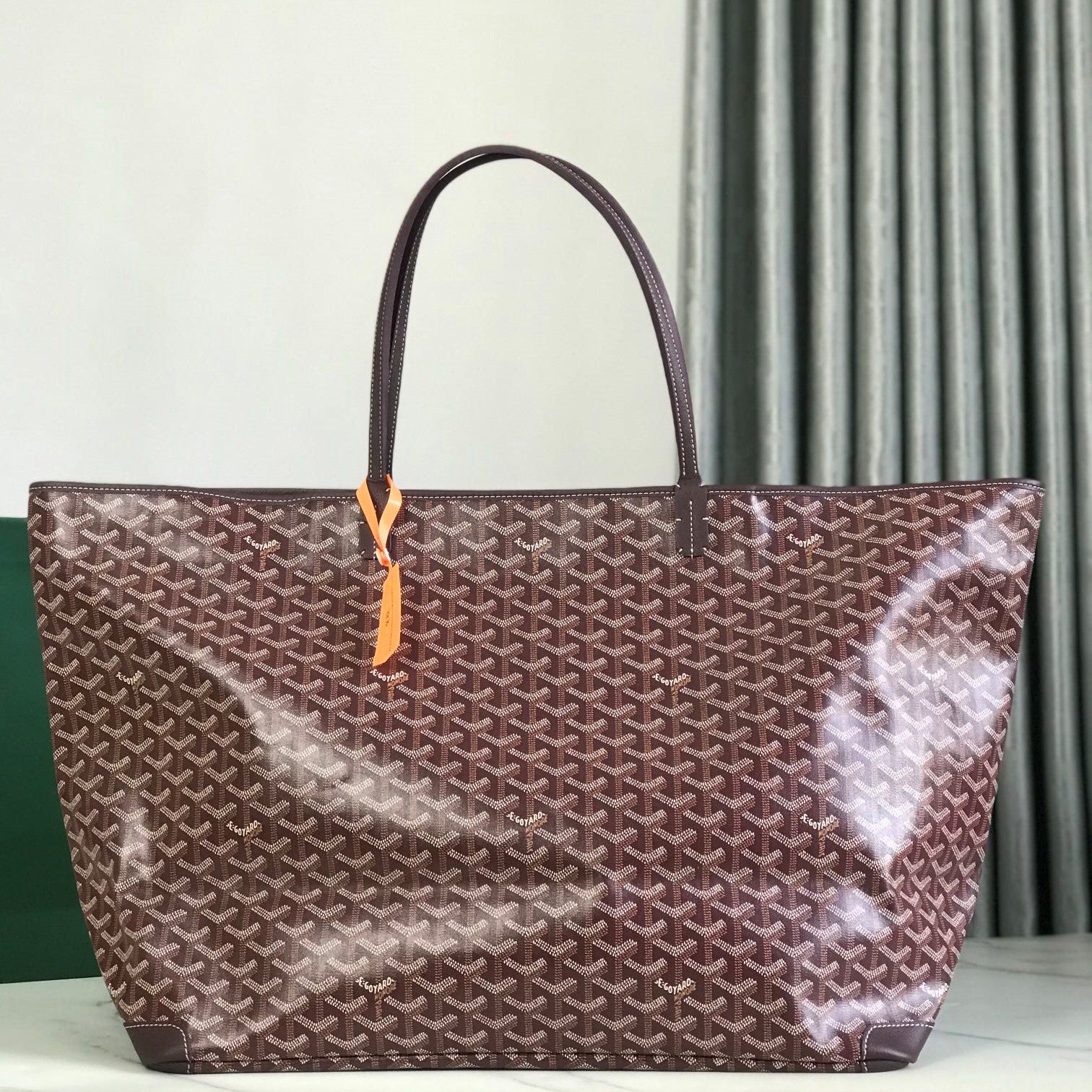 Goyard Artois GM Bag 37cm Burgundy Canvas & Calfskin