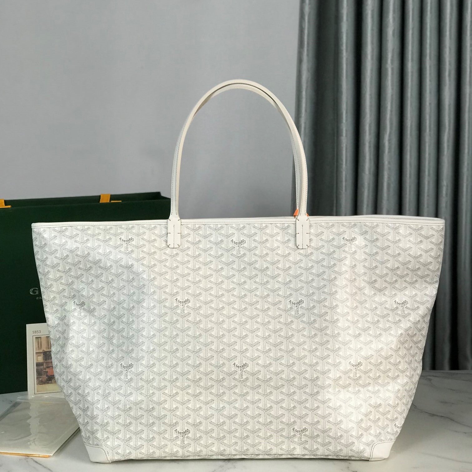Goyard Artois GM Bag 37cm White Canvas & Calfskin