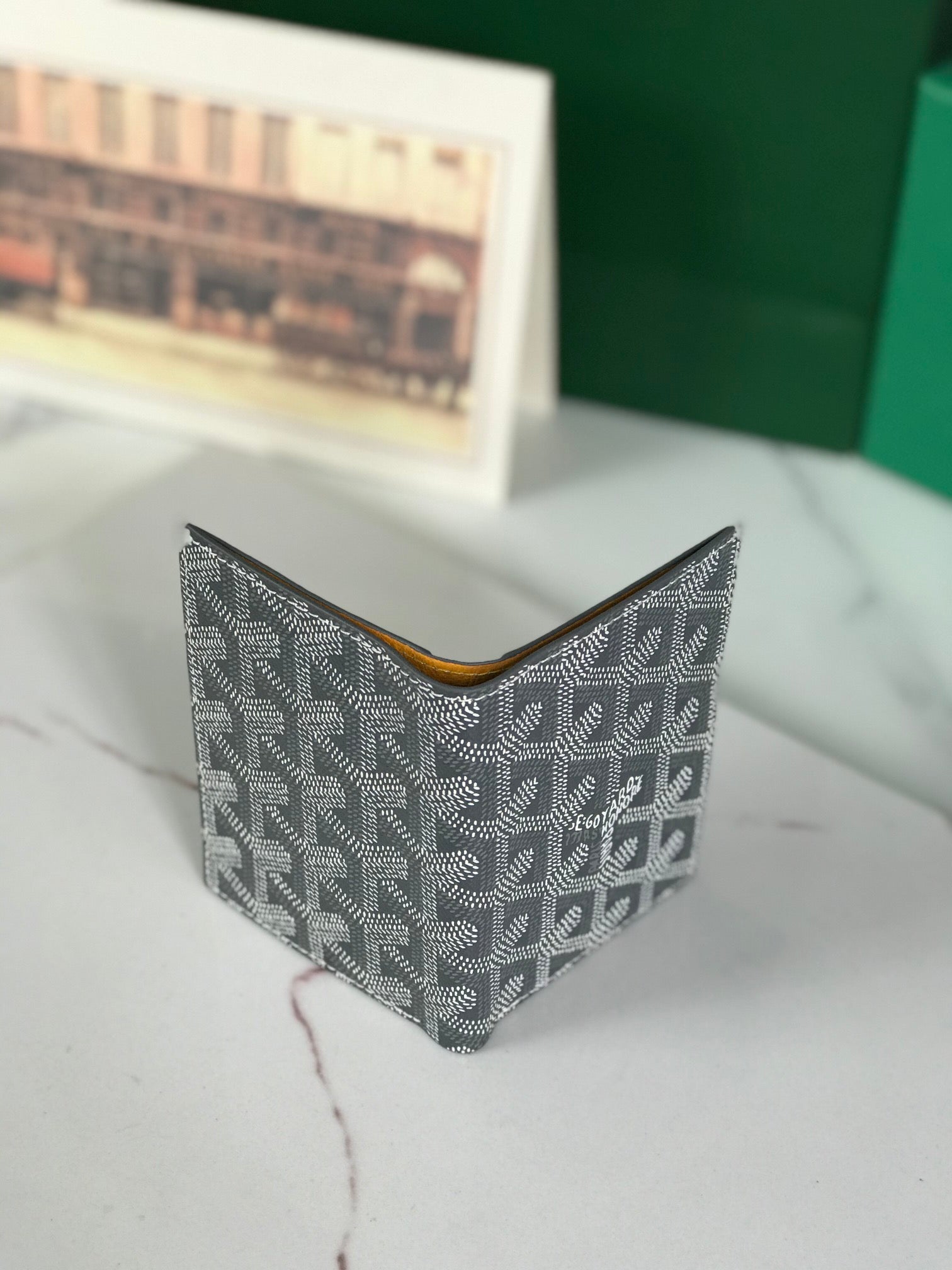 Goyard Saint-Pierre Card Wallet 11cm Grey Canvas
