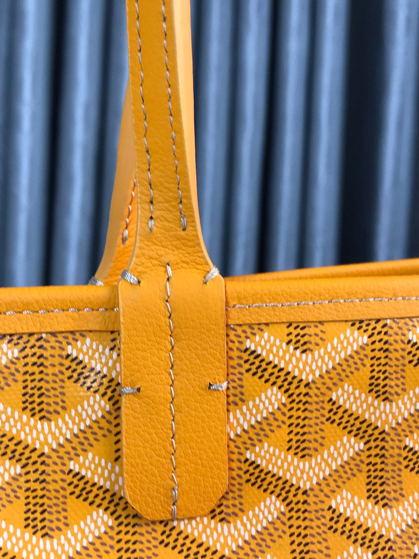 Goyard Anjou GM Bag 39cm Yellow Calfskin Goyardine Canvas 290826