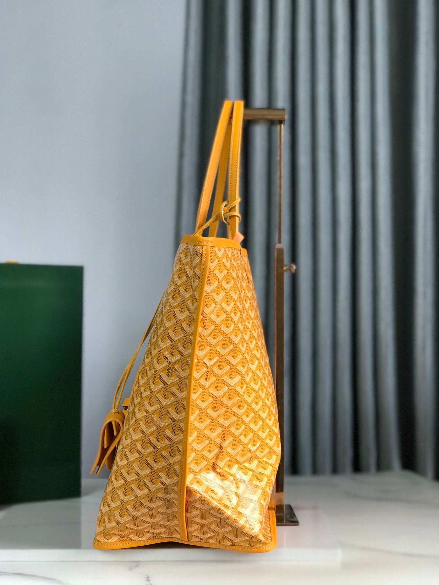 Goyard Anjou GM Bag 39cm Yellow Calfskin Goyardine Canvas 290826