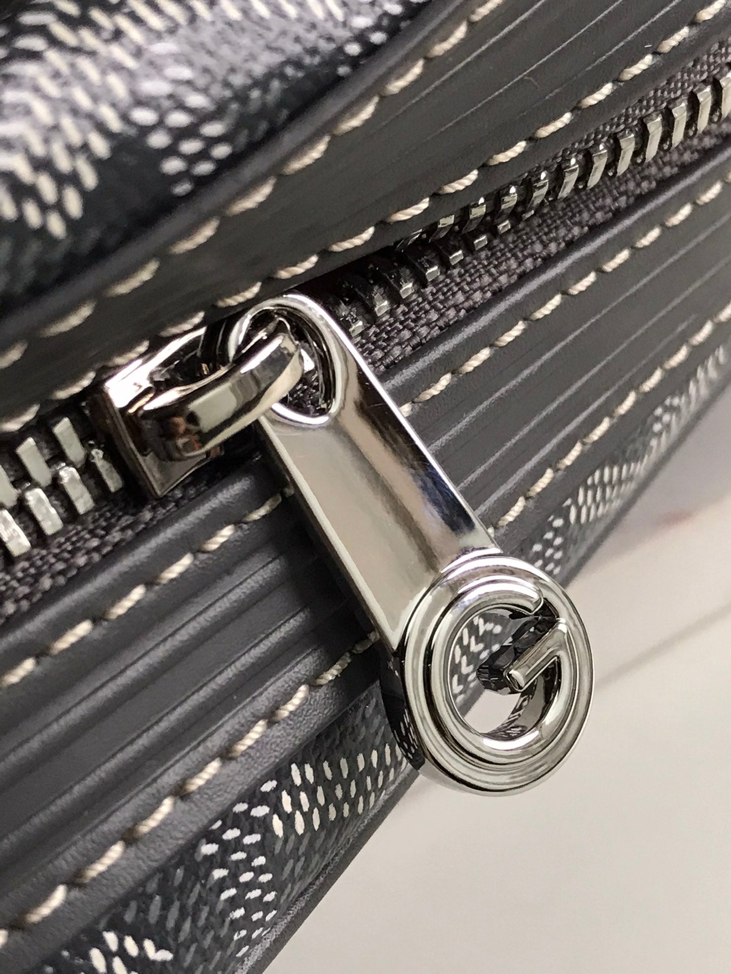 Goyard Cap-Vert Camera Bag Grey Calfskin Canvas 290855