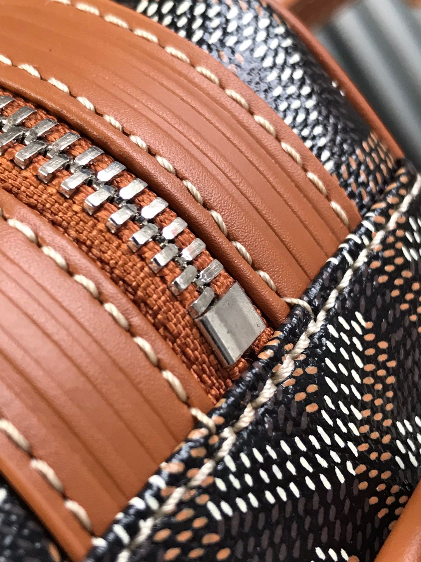 Goyard Cap-Vert Camera Bag Black Brown Calfskin Canvas 290854