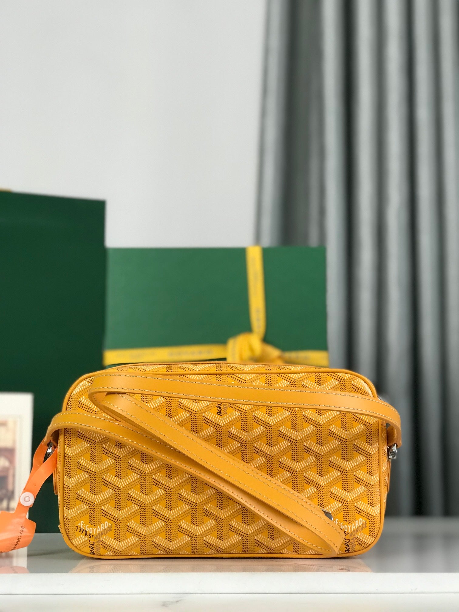 Goyard Cap-Vert Camera Bag Yellow Calfskin Canvas 290860