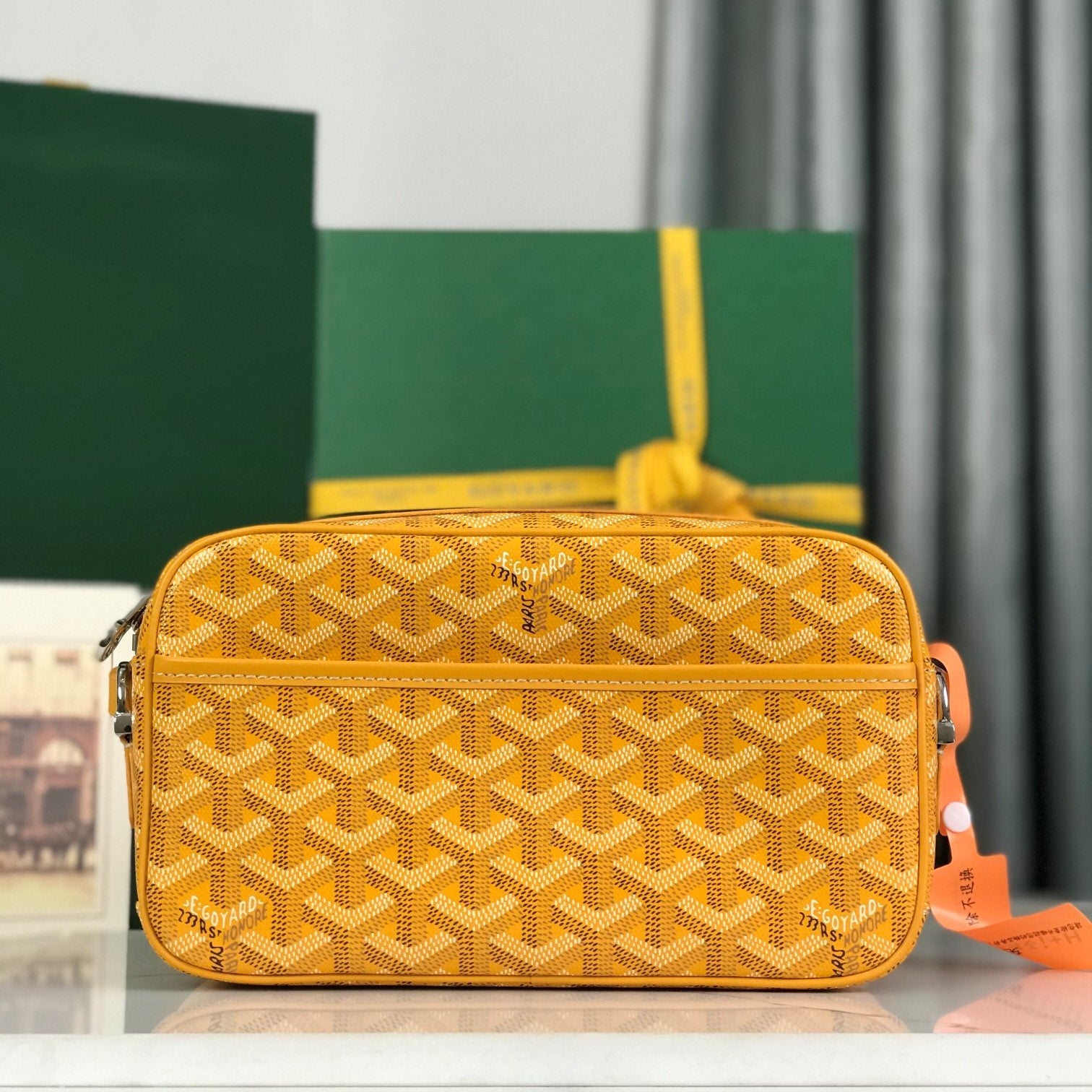 Goyard Cap-Vert Camera Bag Yellow Calfskin Canvas 290860