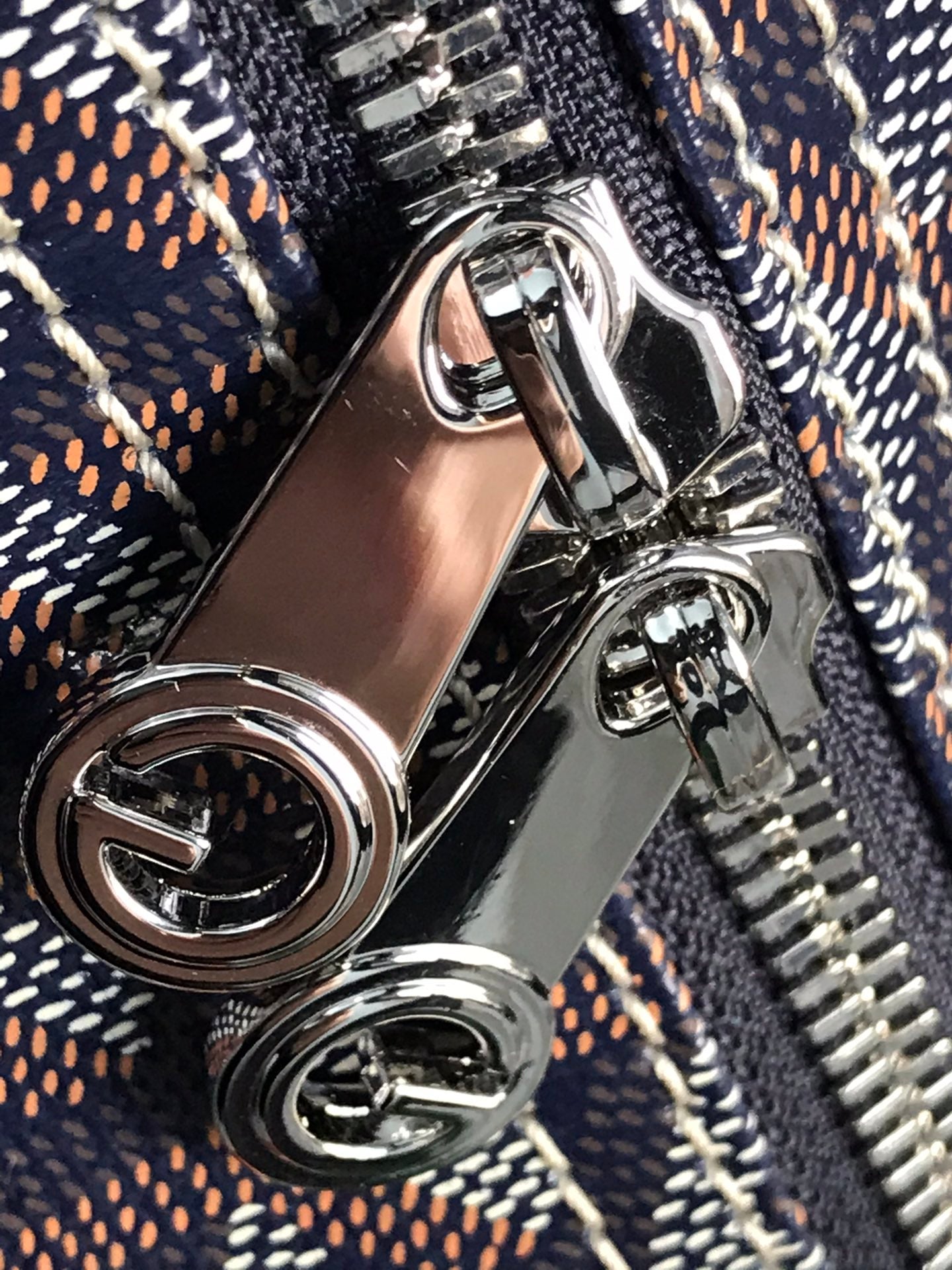 Goyard Barrel 40 Sports Bag Navy Blue Canvas & Calfskin