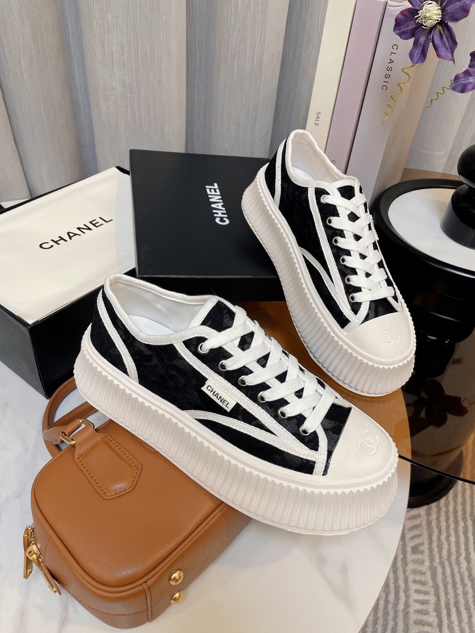 cc sneaker 40 black lace