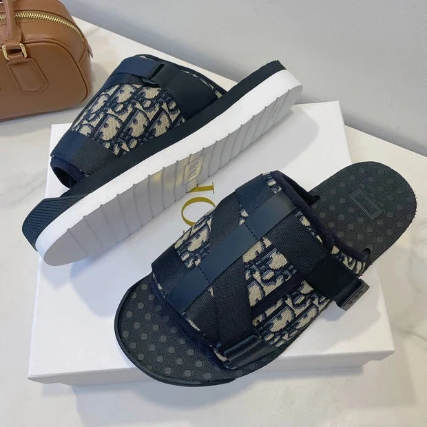 Dior 2026 Embroidered Sandals 30mm Fabric Rubber 890803