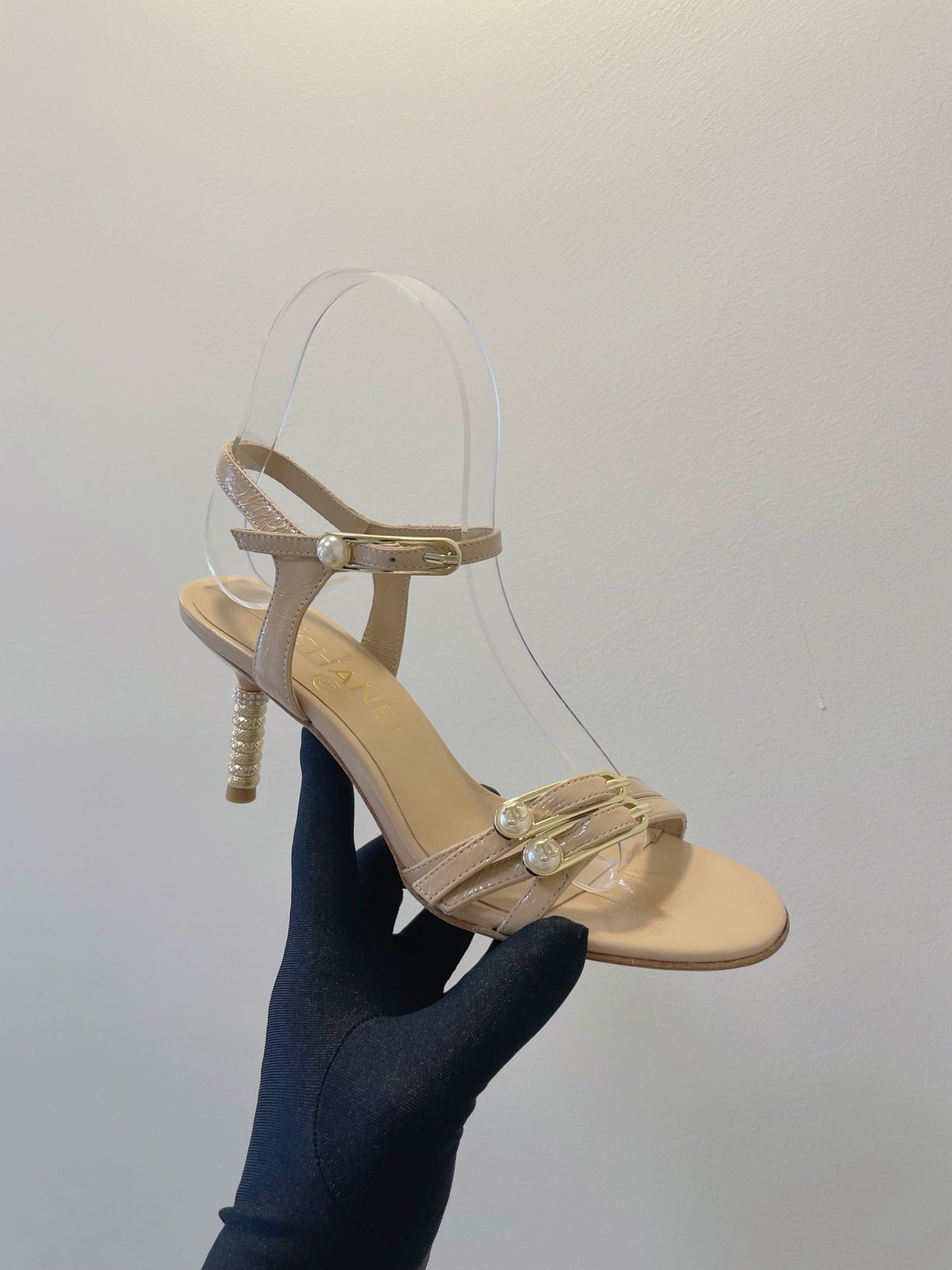 CC 26s High-Heeled Sandals 6.5cm Beige Lambskin 941632