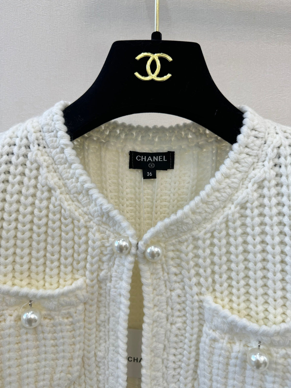 CC 26s Knitted Cardigan Cream Cashmere Wool 424679