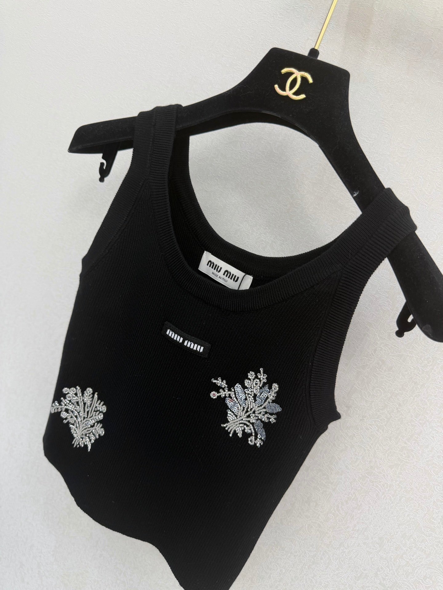 Miu Vest Black High Viscosity Ice Silk 394851