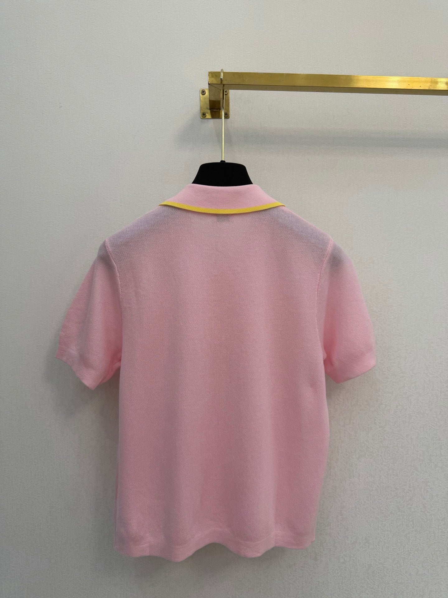Loewe 26s Polo Collar Short-Sleeved Shirt Light Pink Tencel 394815