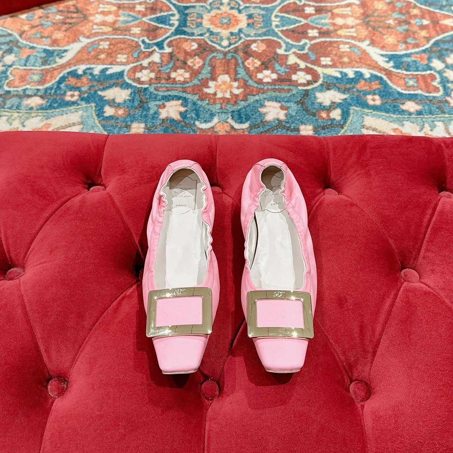 Viv Ballet Flats Pink Imported Lambskin 247129