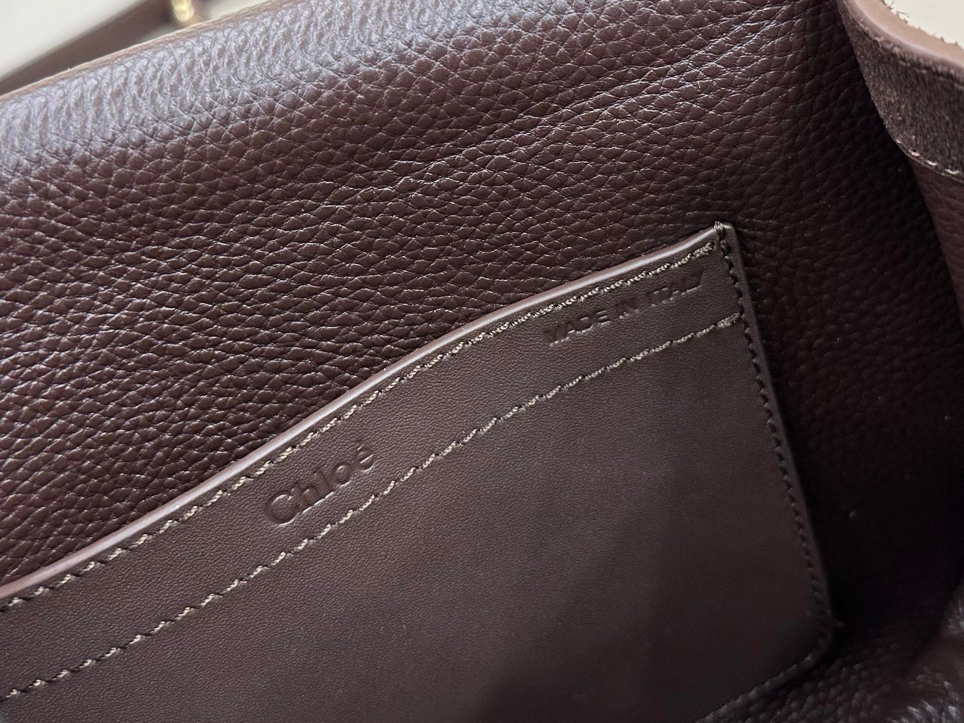 Chloe Marcie Saddle Bag Brown- Red Suede 281239