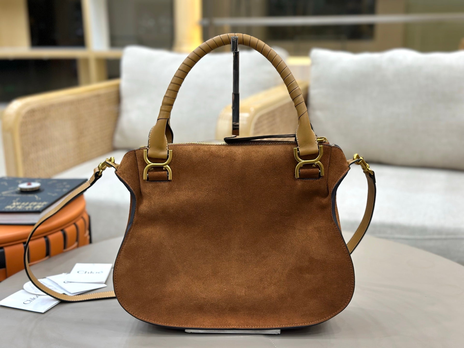 Chloe Marcie Bag Camel Suede 281247