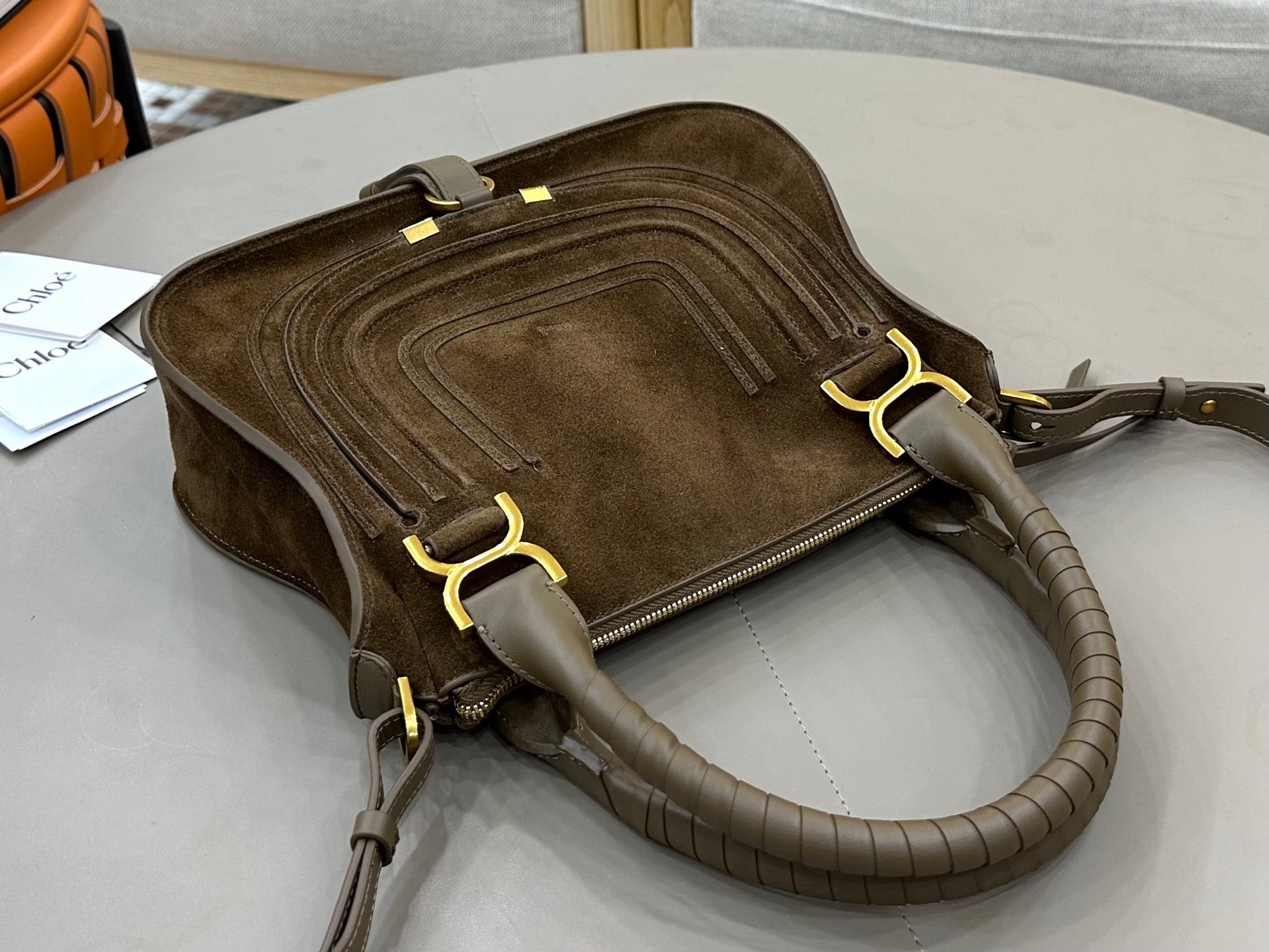 Chloe Small Marcie Bag Dark Brown Suede 281261