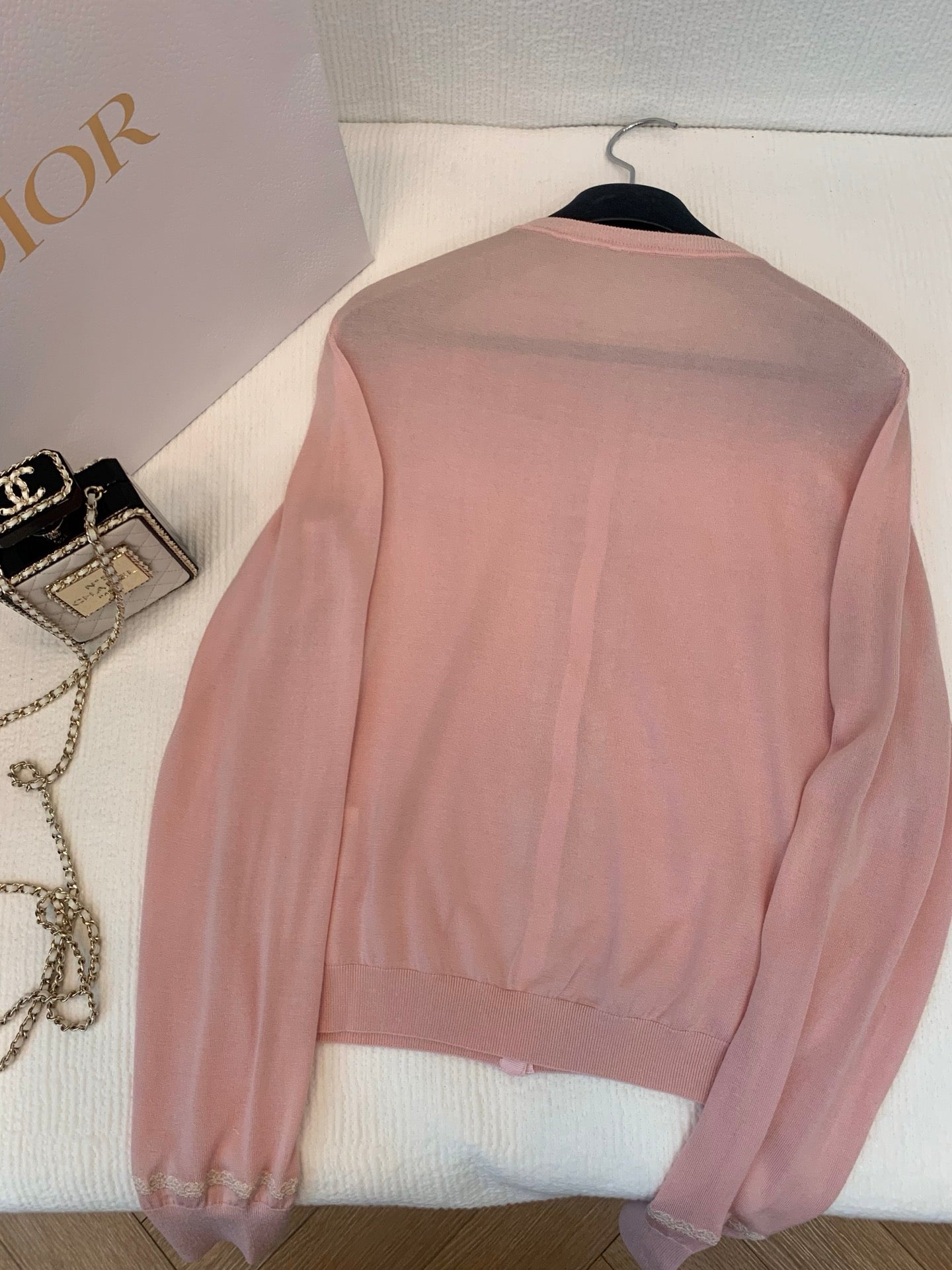 CD 26s Cardigan Light Pink Silk Knit 371681