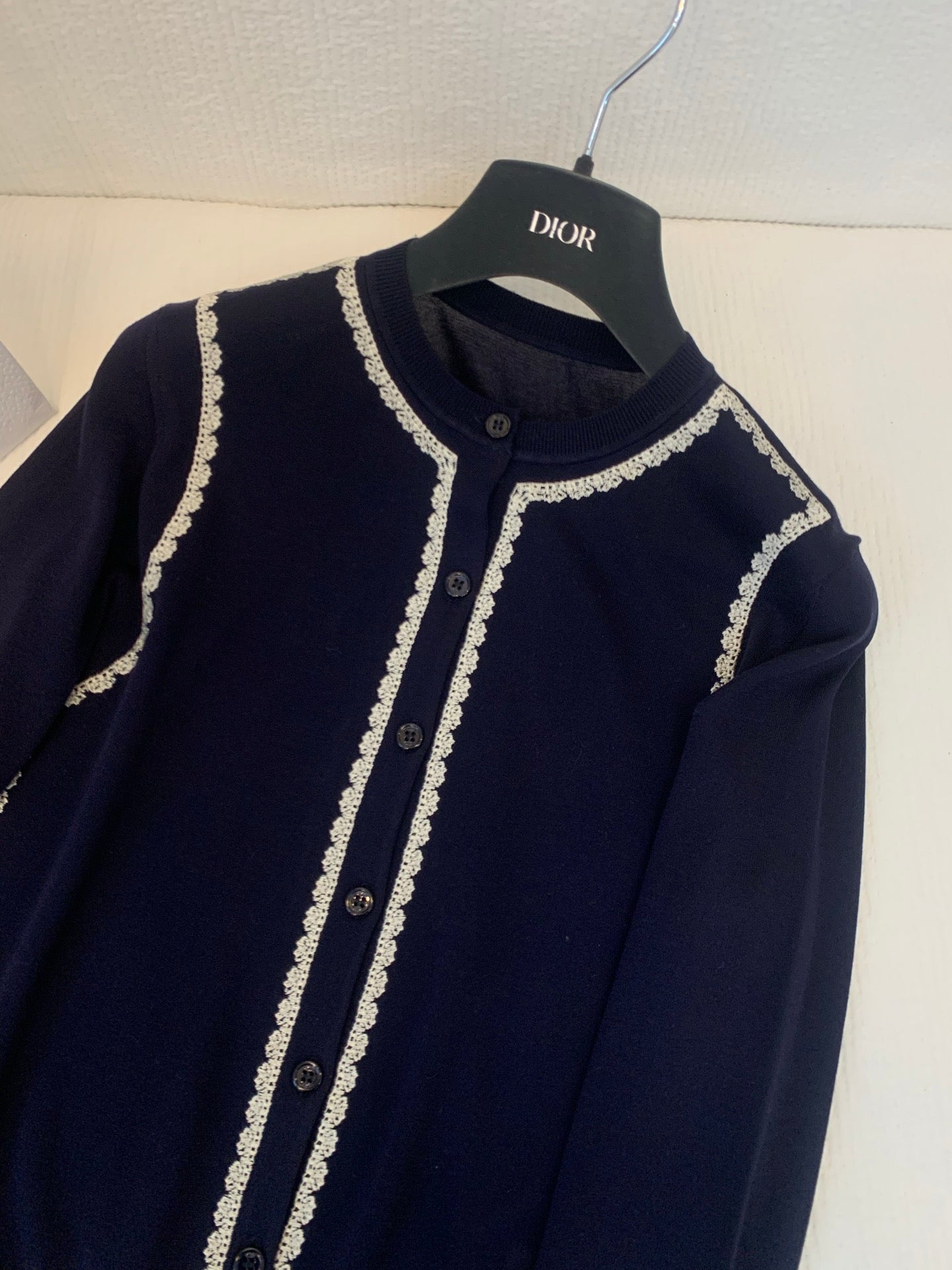 CD 26s Cardigan Navy Blue Silk Knit 371683
