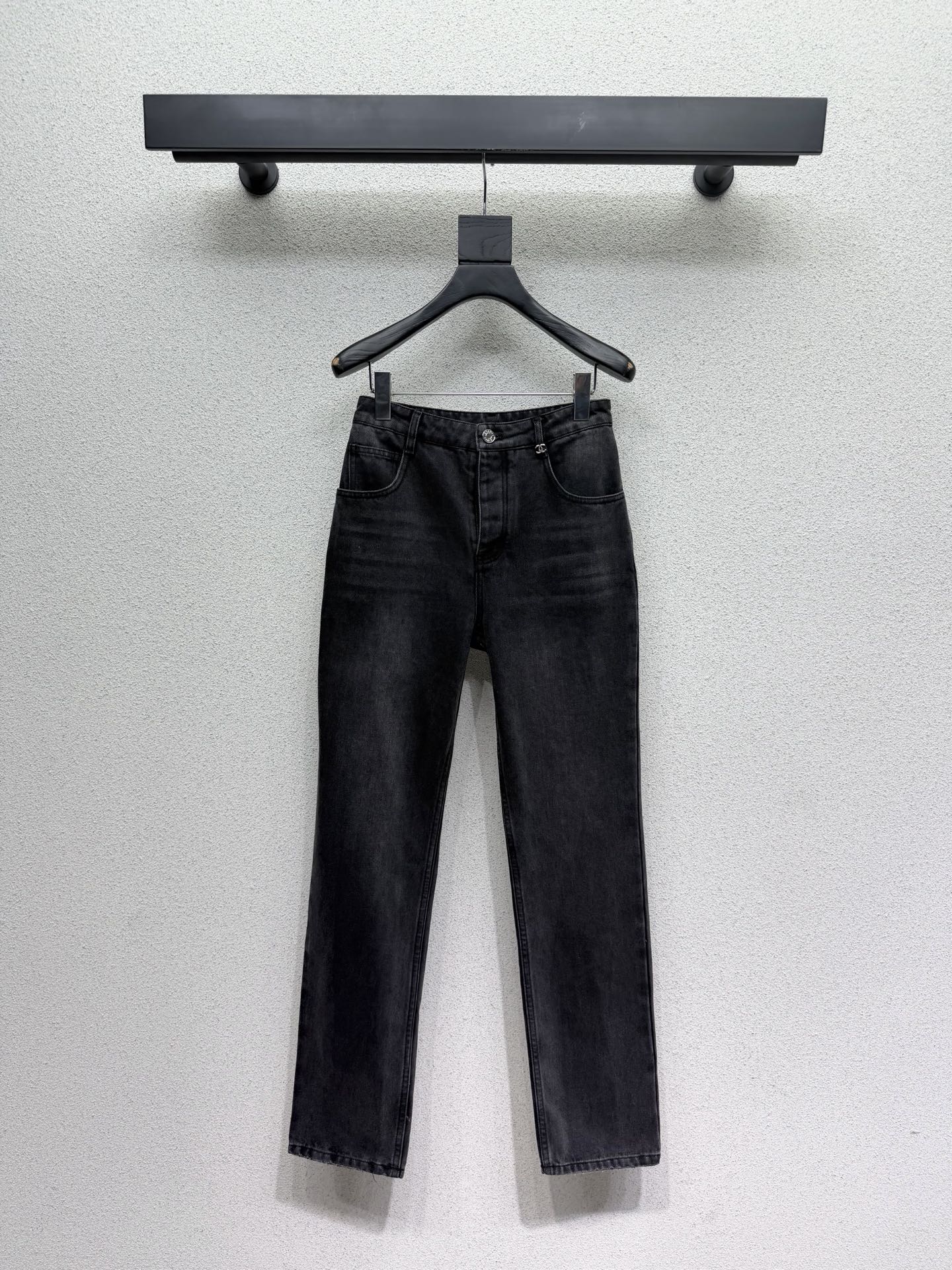 CC 26s Metal Buckle Pockets Jeans Dark Grey Denim 404485