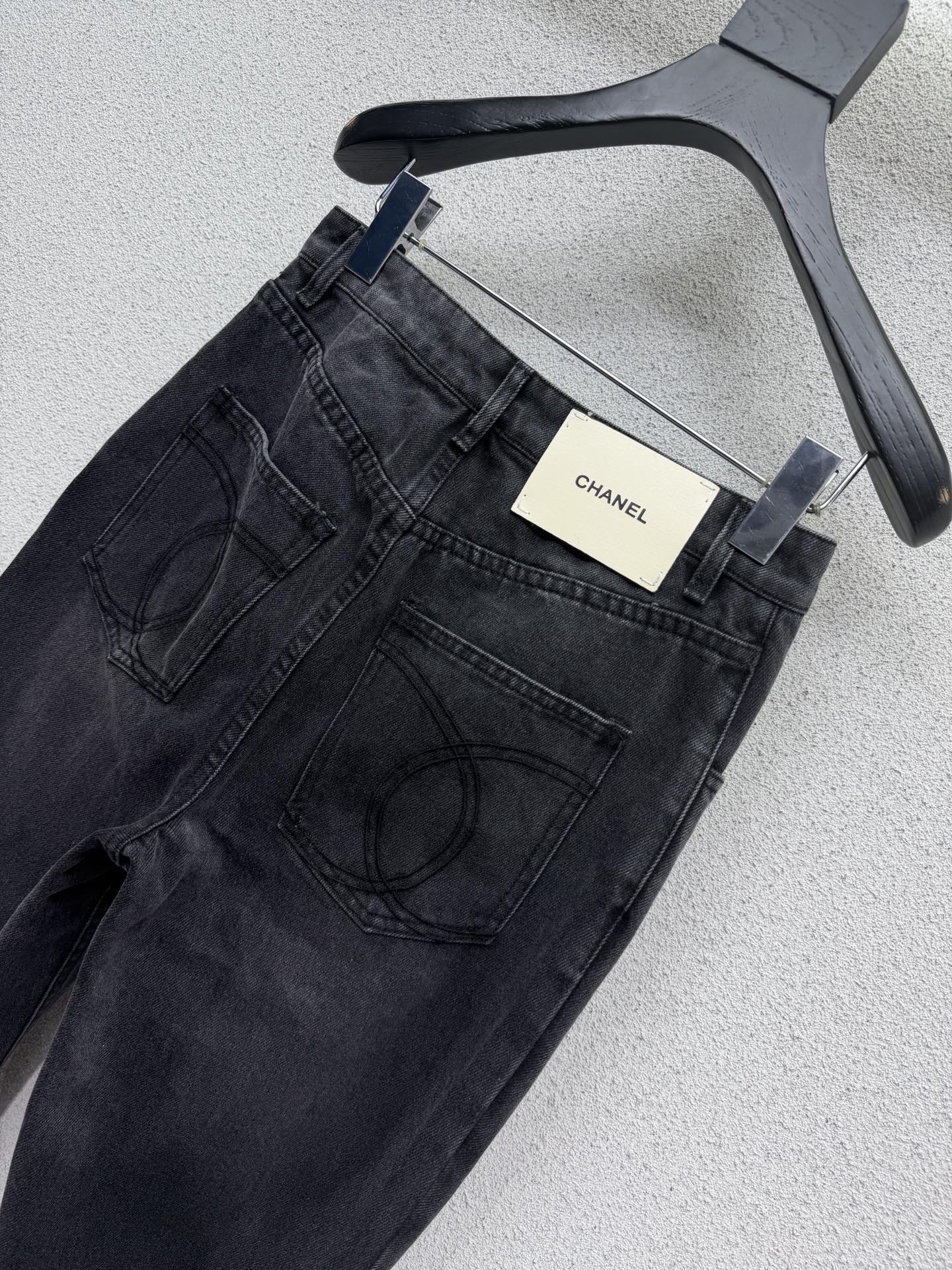 CC 26s Metal Buckle Pockets Jeans Dark Grey Denim 404485